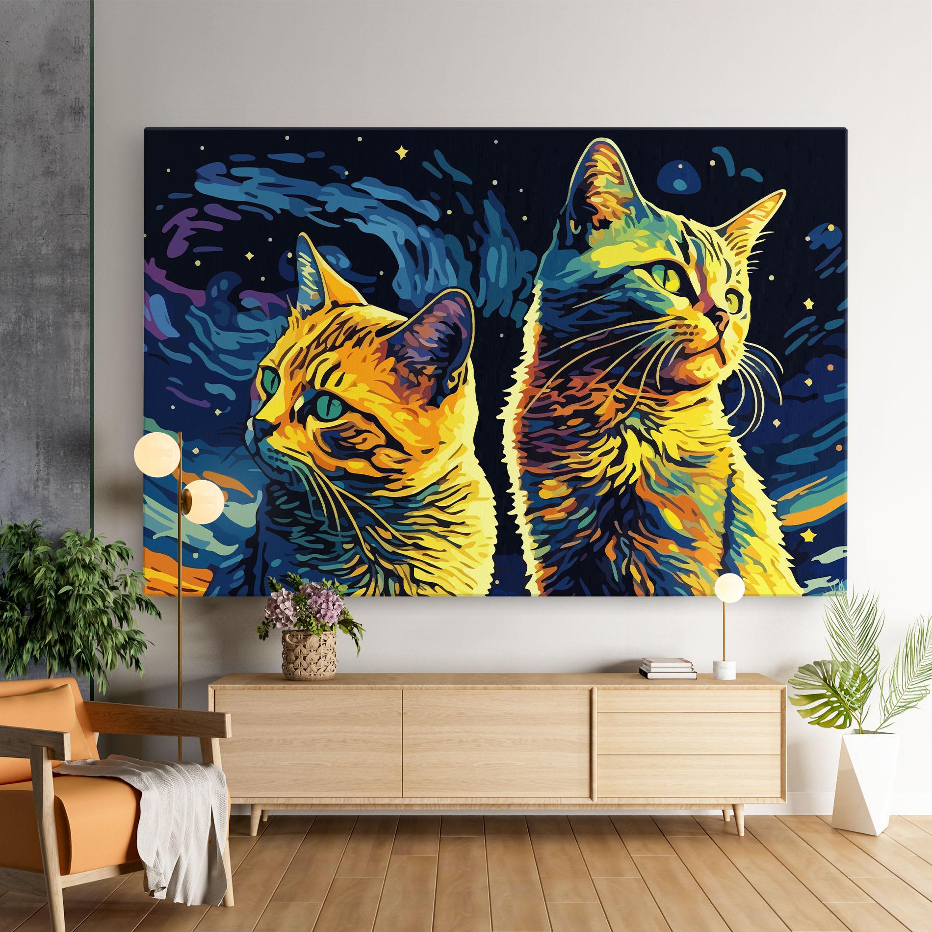 Obraz na Płótnie Cat Painting mockup 9