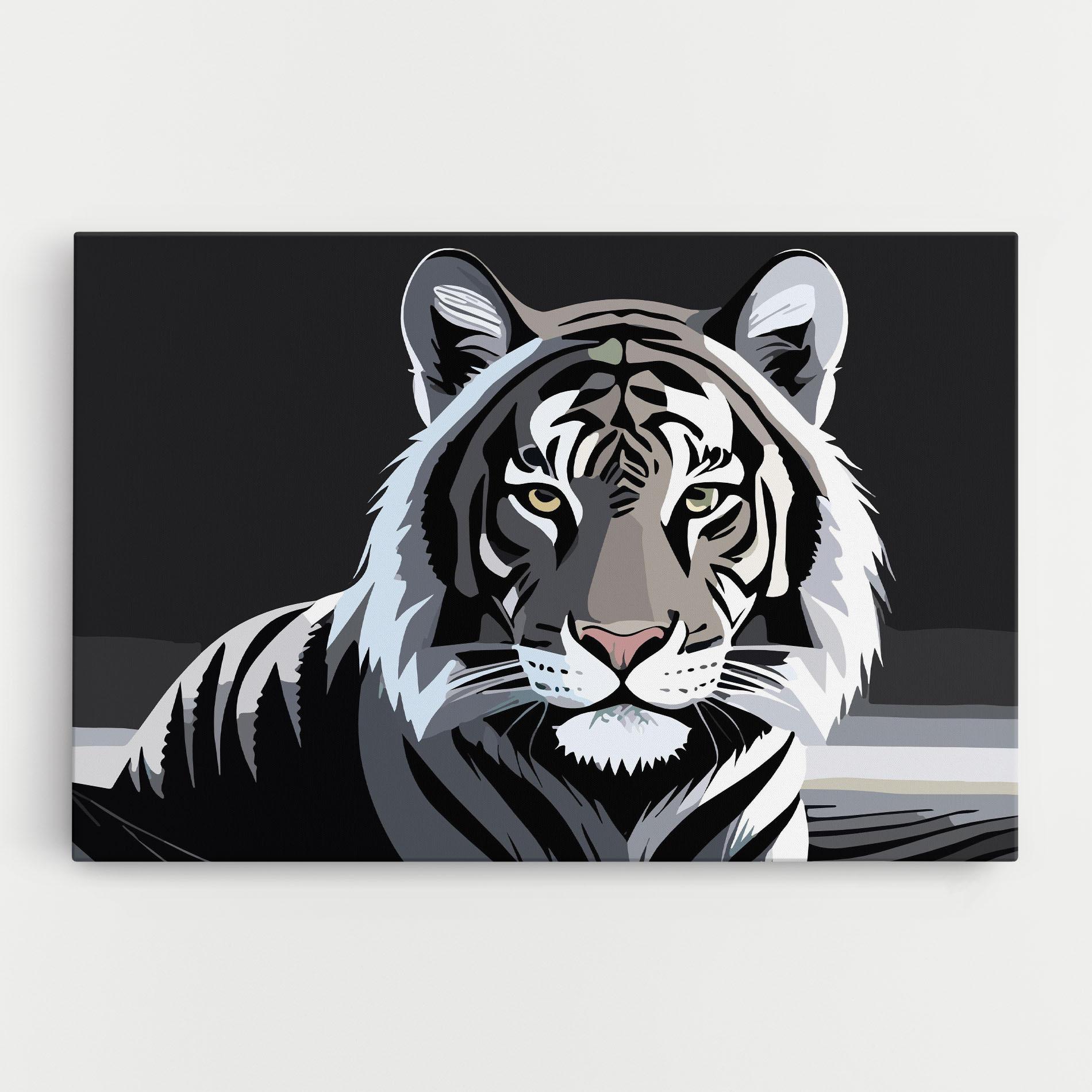 Obraz na Płótnie White Grey Tiger mockup 0