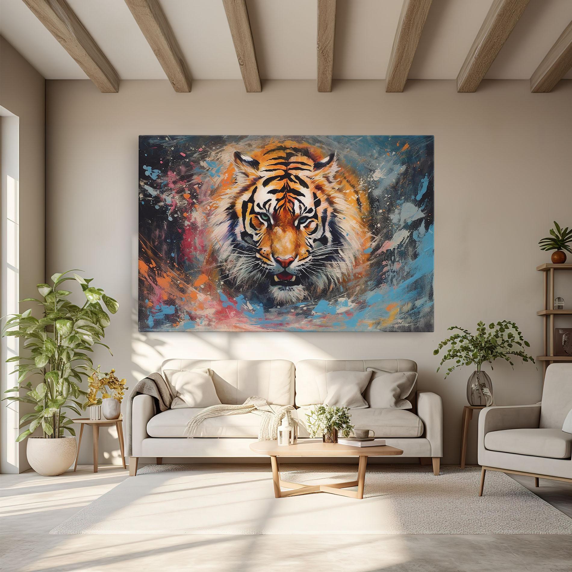 Obraz na Płótnie Orange Tiger Painting mockup 6