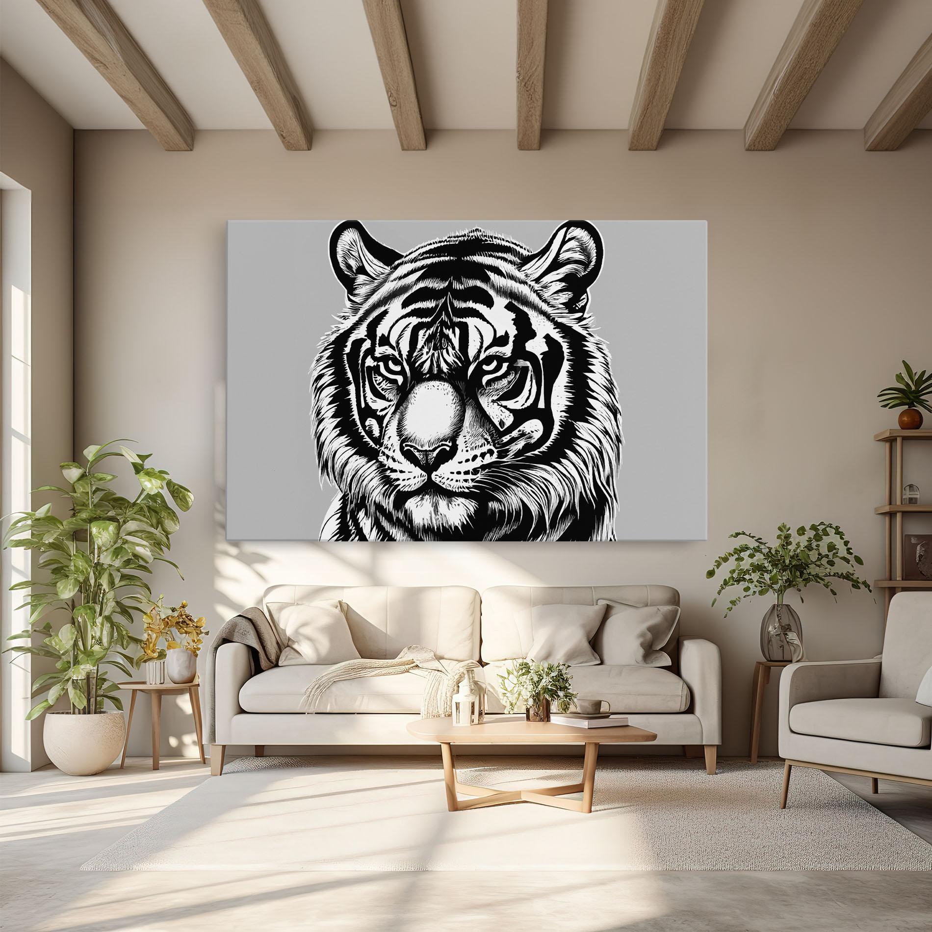 Obraz na Płótnie White Tiger Grey mockup 6
