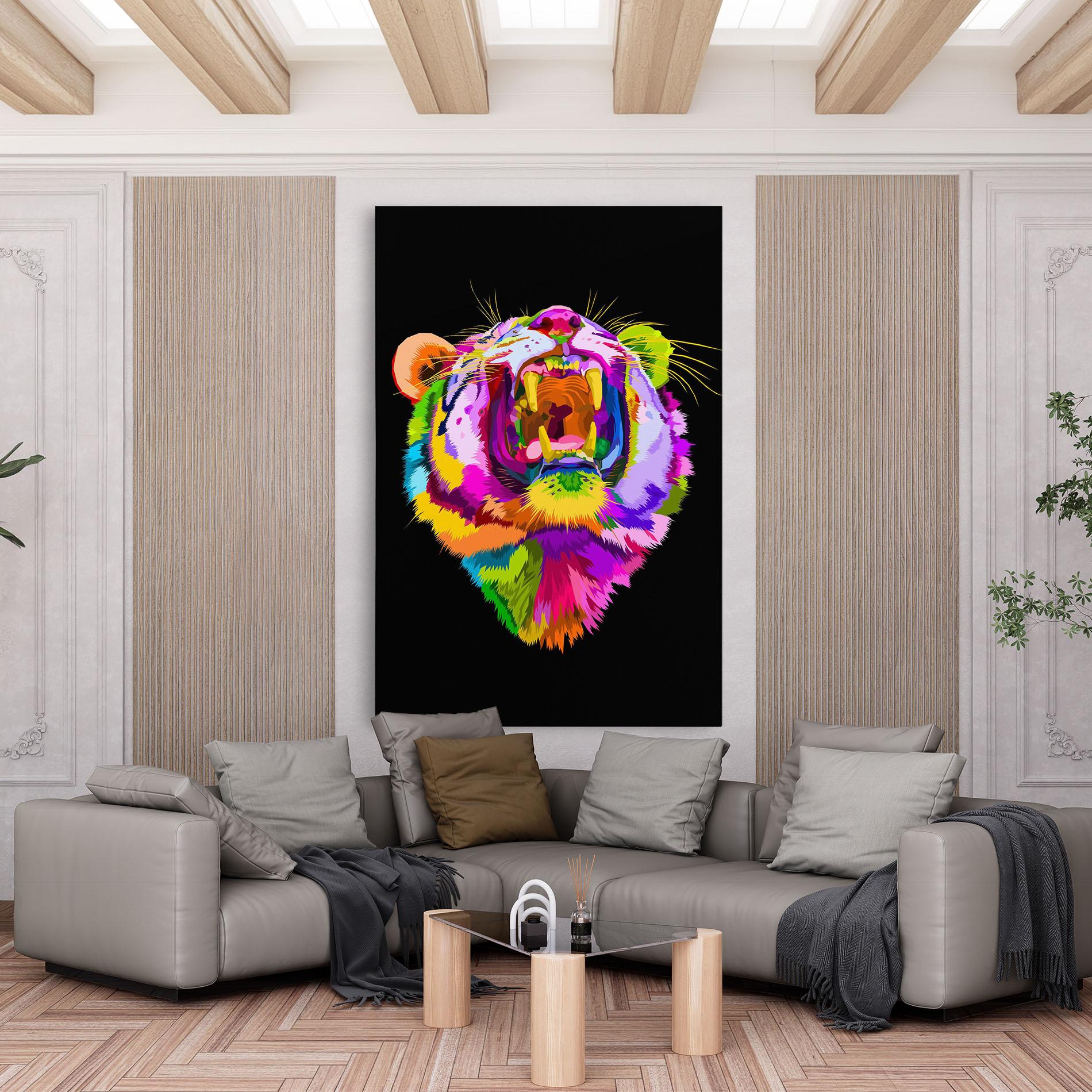 Obraz na Płótnie Tiger Mix Color mockup 6