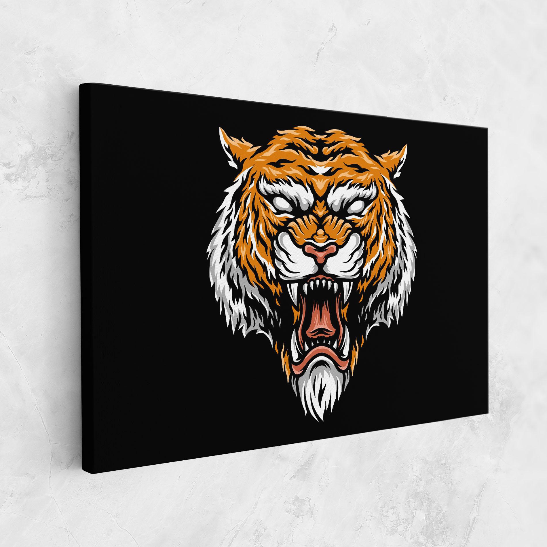 Obraz na Płótnie Angry Orange Tiger mockup 1