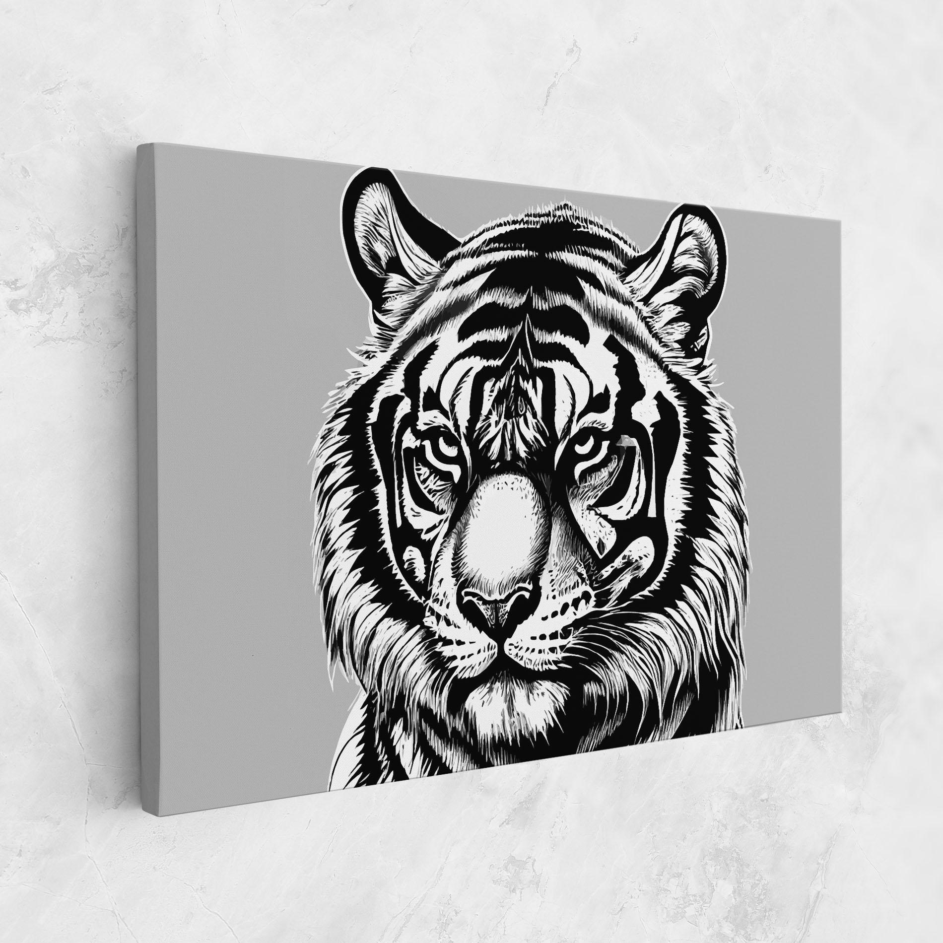 Obraz na Płótnie White Tiger Grey mockup 1