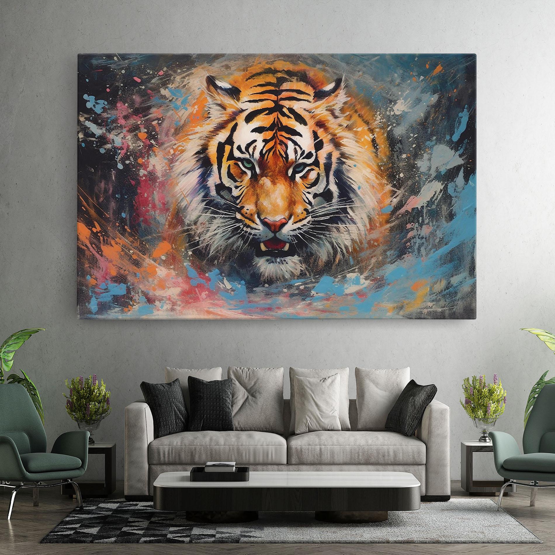 Obraz na Płótnie Orange Tiger Painting mockup 7