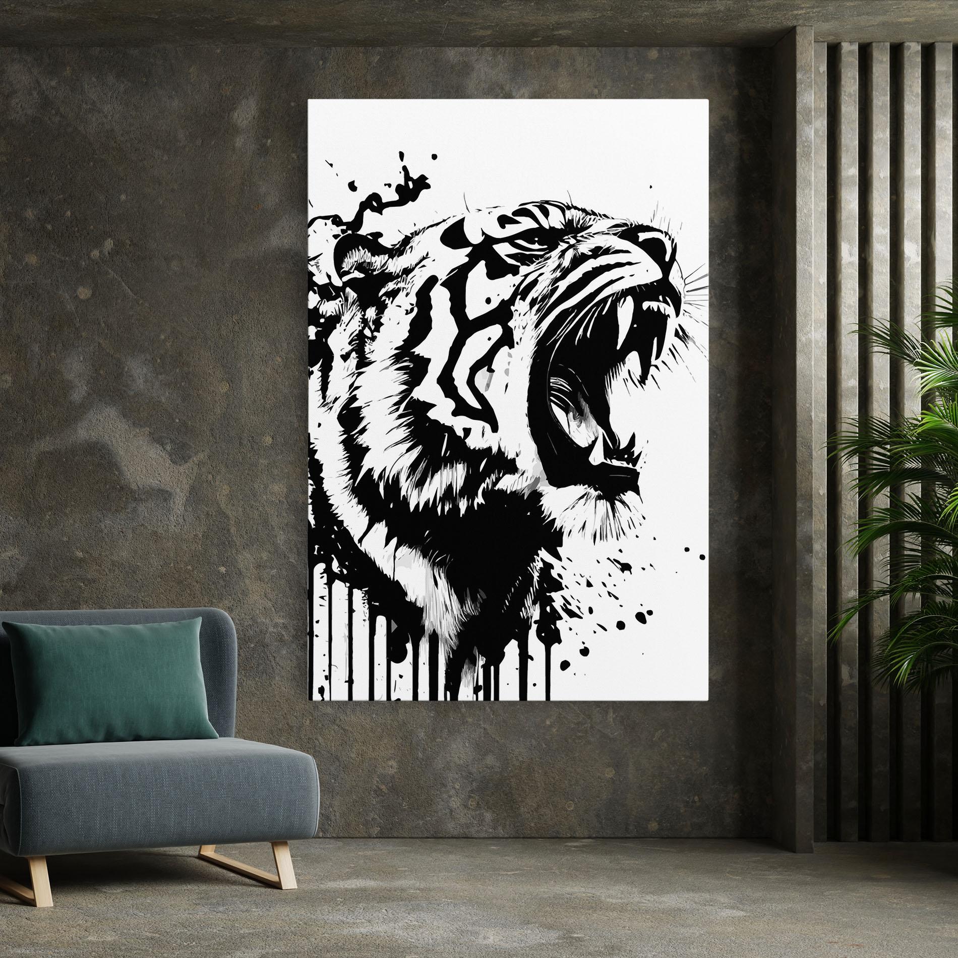 Obraz na Płótnie Ink Art Tiger mockup 7