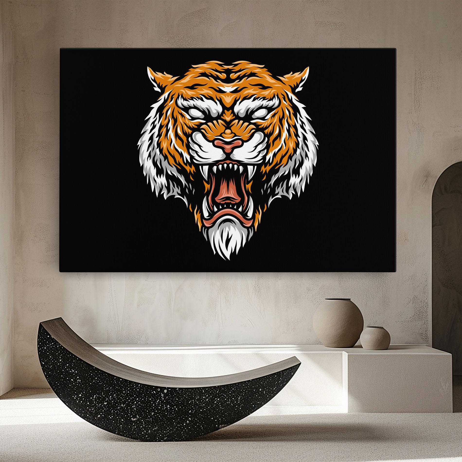 Obraz na Płótnie Angry Orange Tiger mockup 8