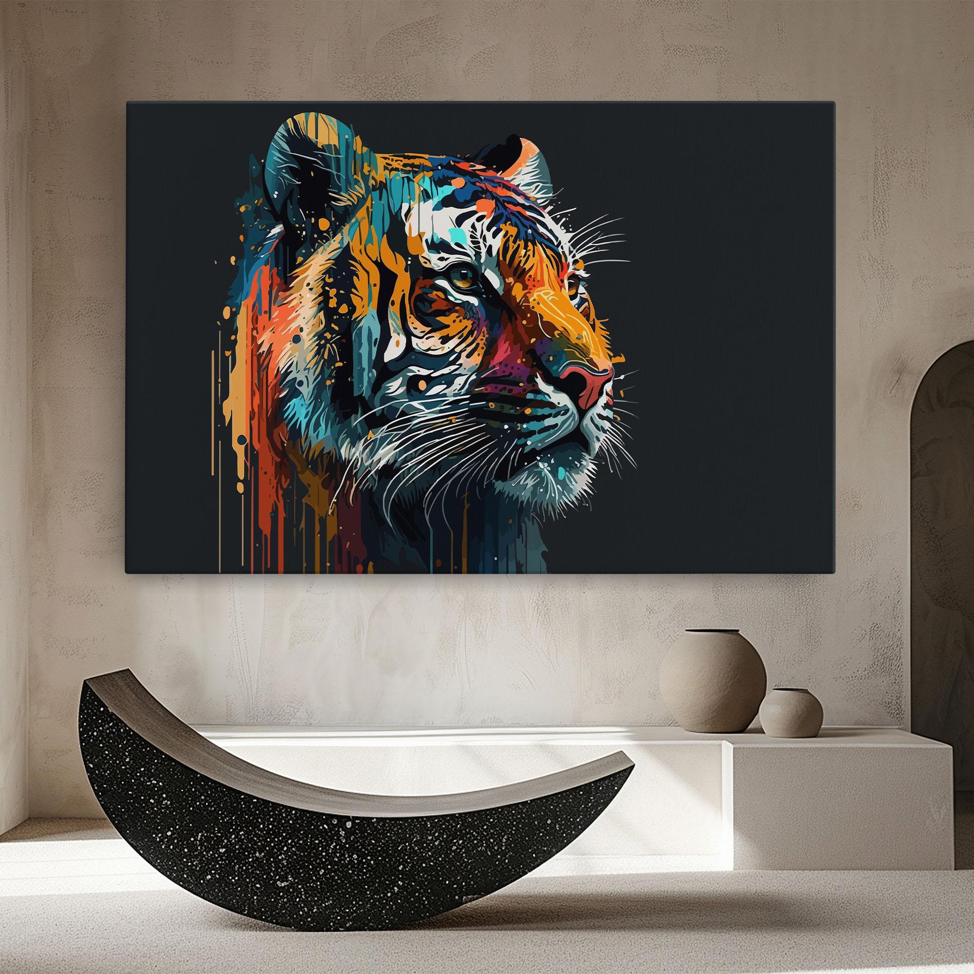 Obraz na Płótnie Color Mix Tiger mockup 8