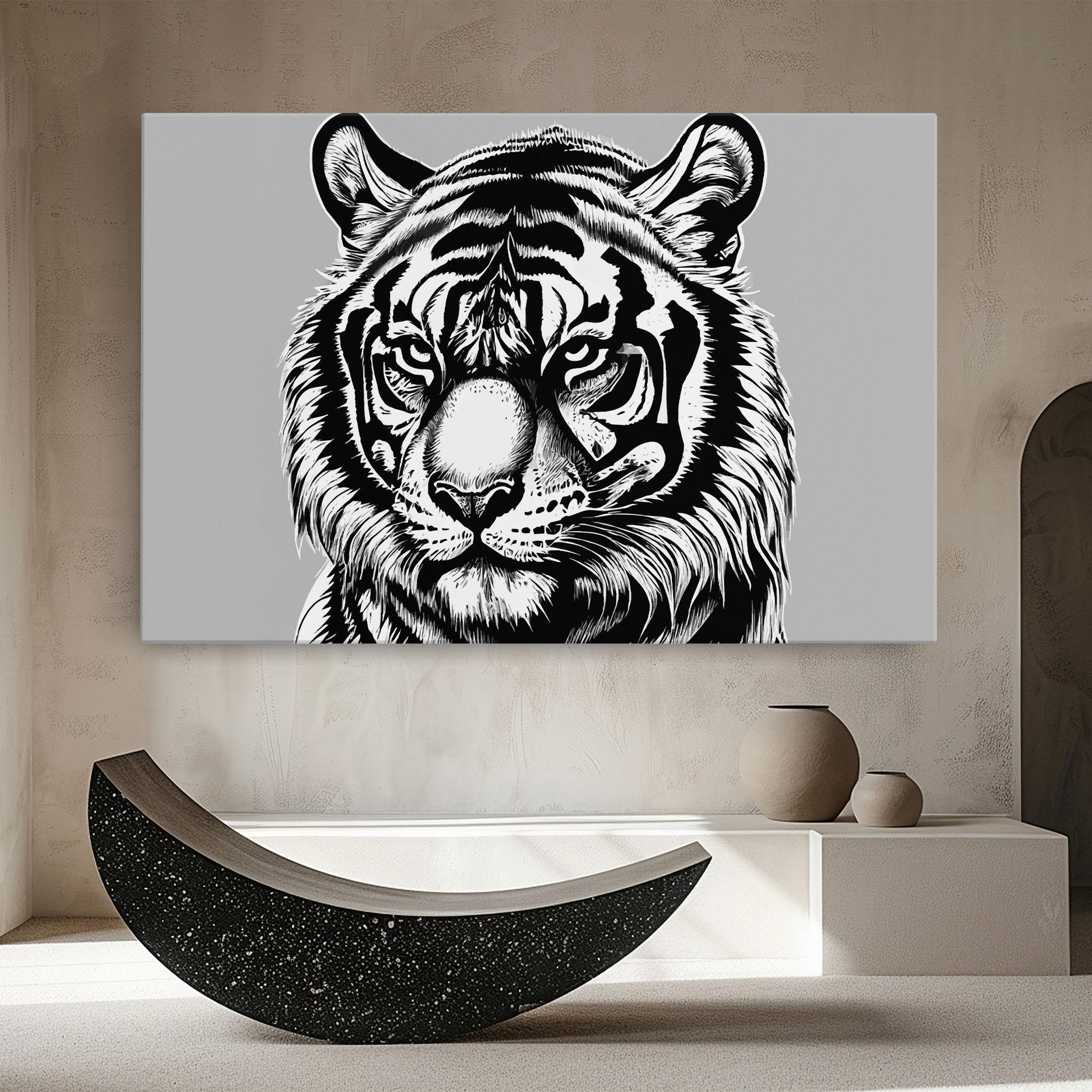 Obraz na Płótnie White Tiger Grey mockup 8