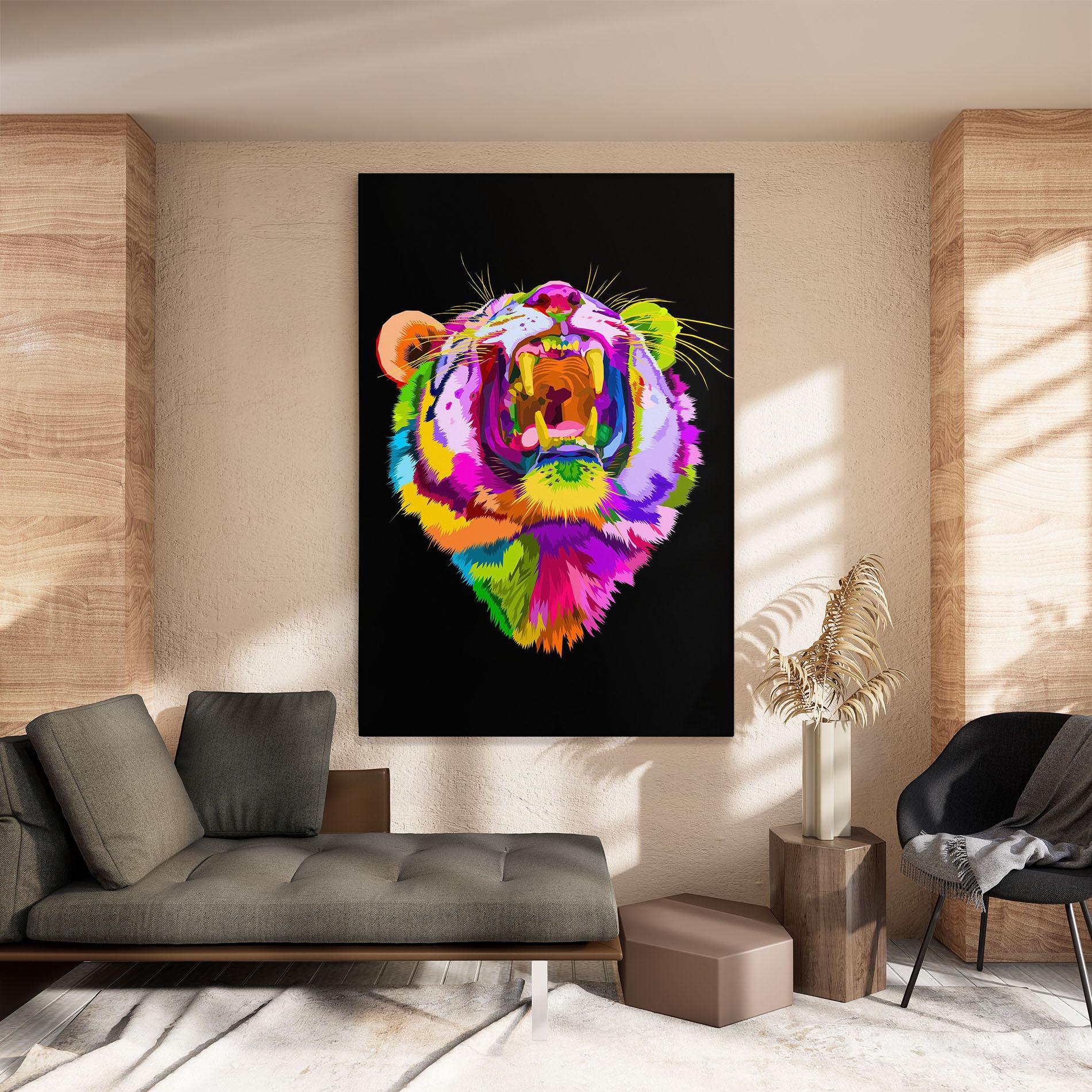 Obraz na Płótnie Tiger Mix Color mockup 8