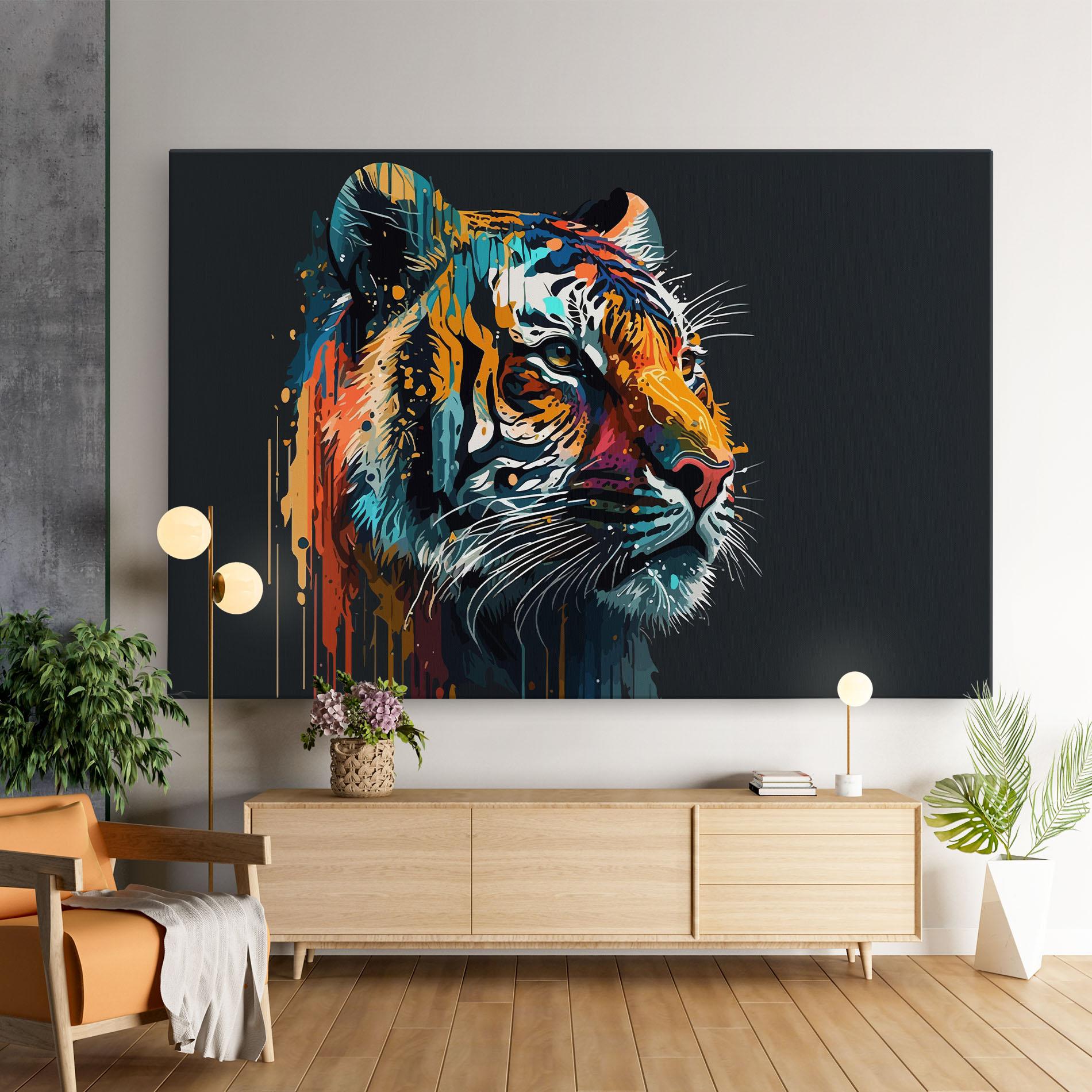 Obraz na Płótnie Color Mix Tiger mockup 9
