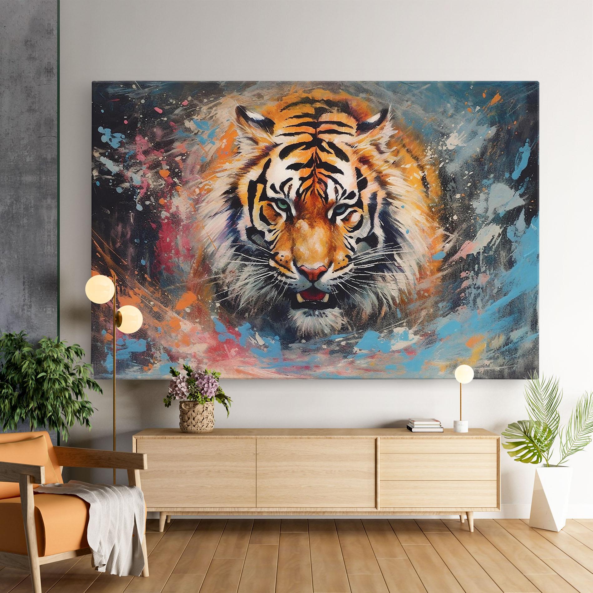 Obraz na Płótnie Orange Tiger Painting mockup 9