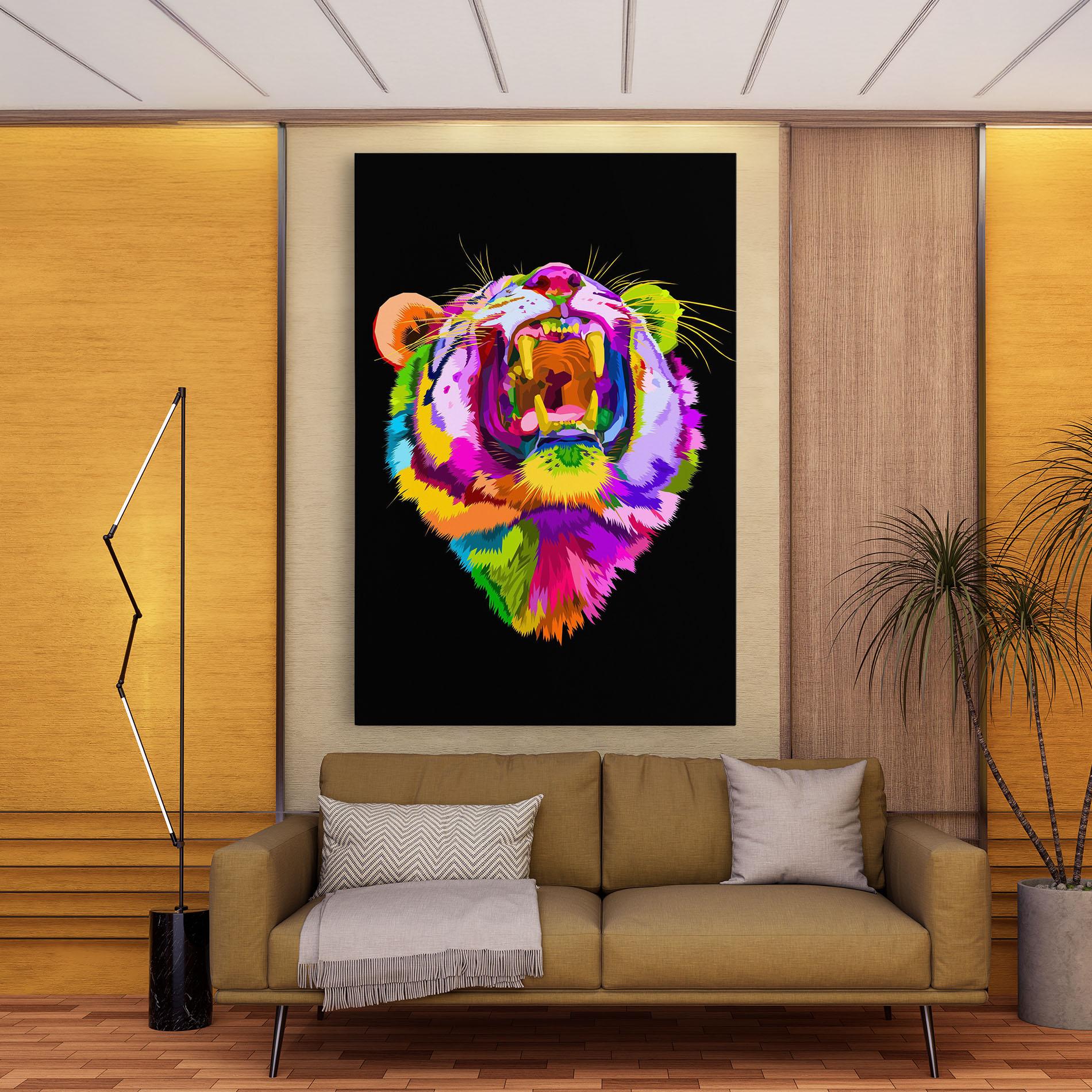 Obraz na Płótnie Tiger Mix Color mockup 9