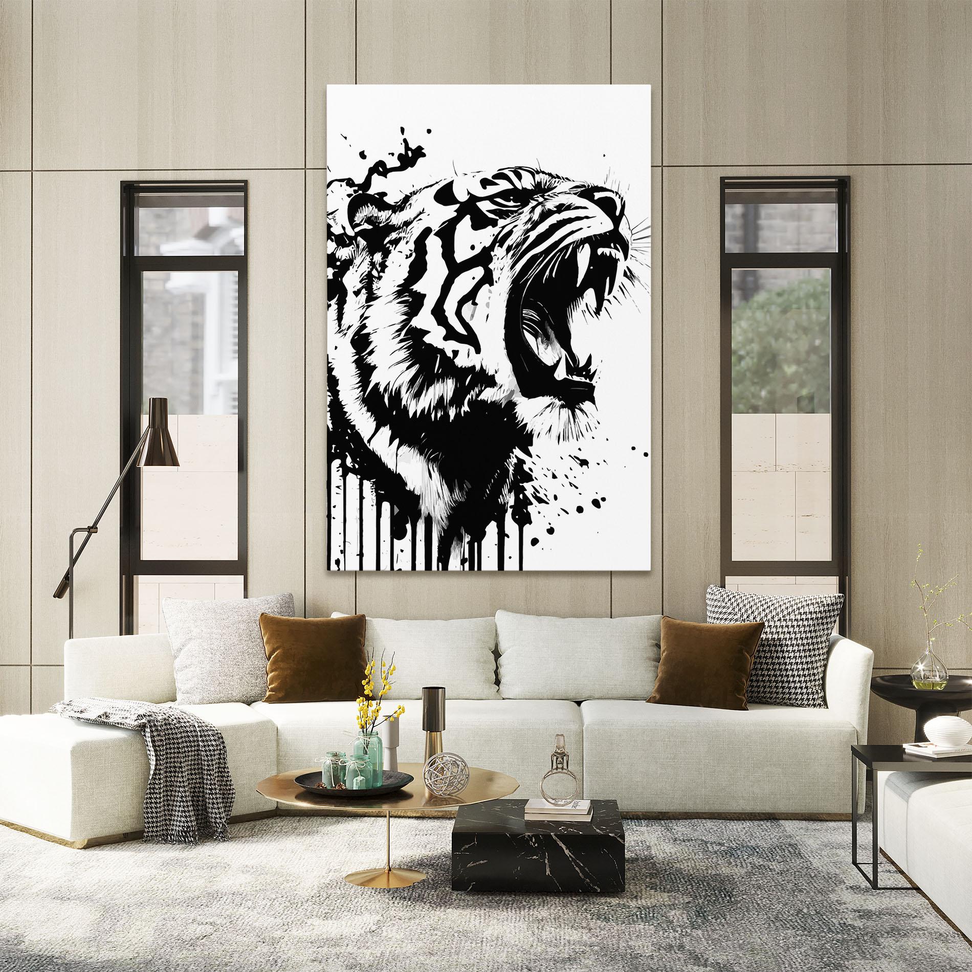 Obraz na Płótnie Ink Art Tiger mockup 2
