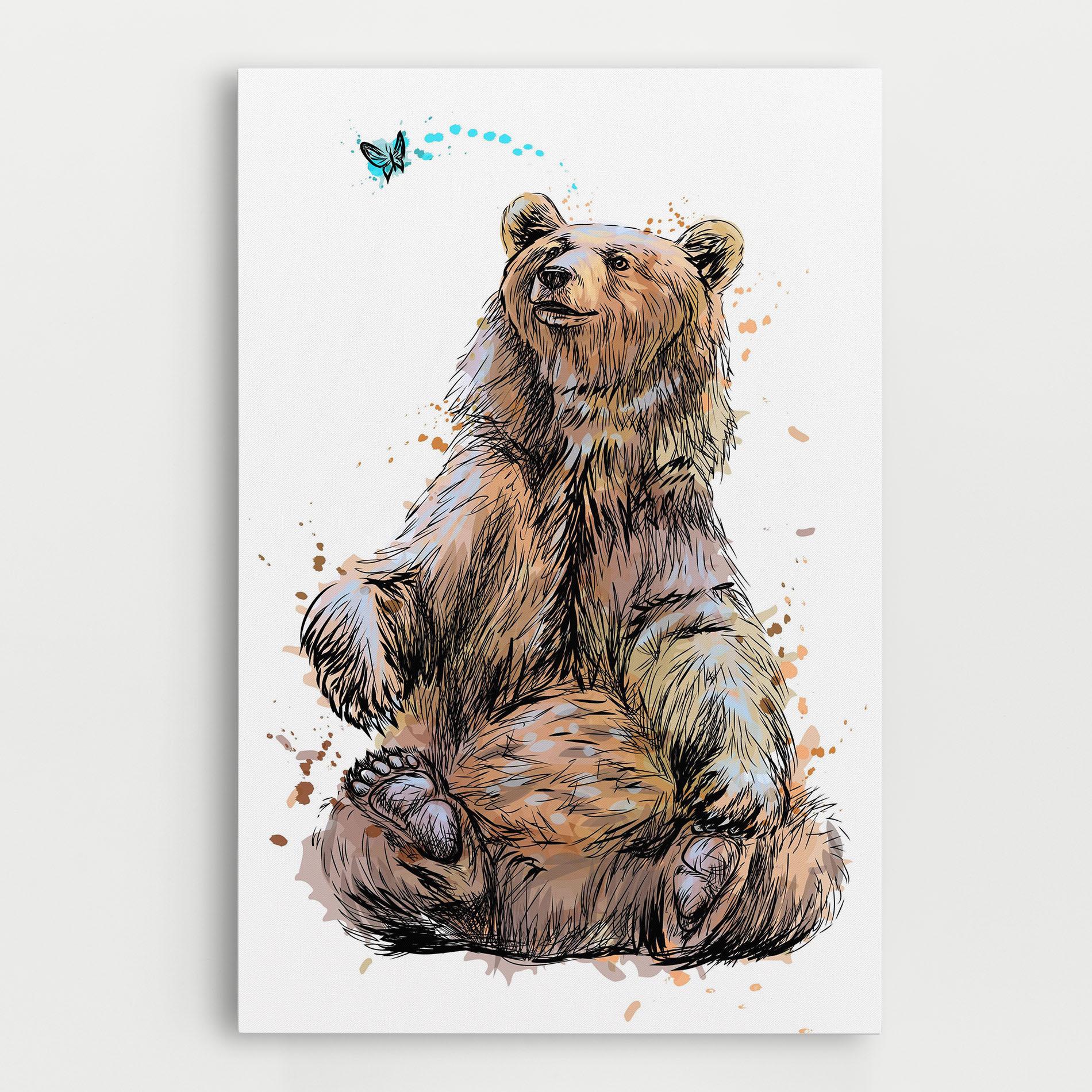 Obraz na Płótnie Butterfly Bear mockup 0