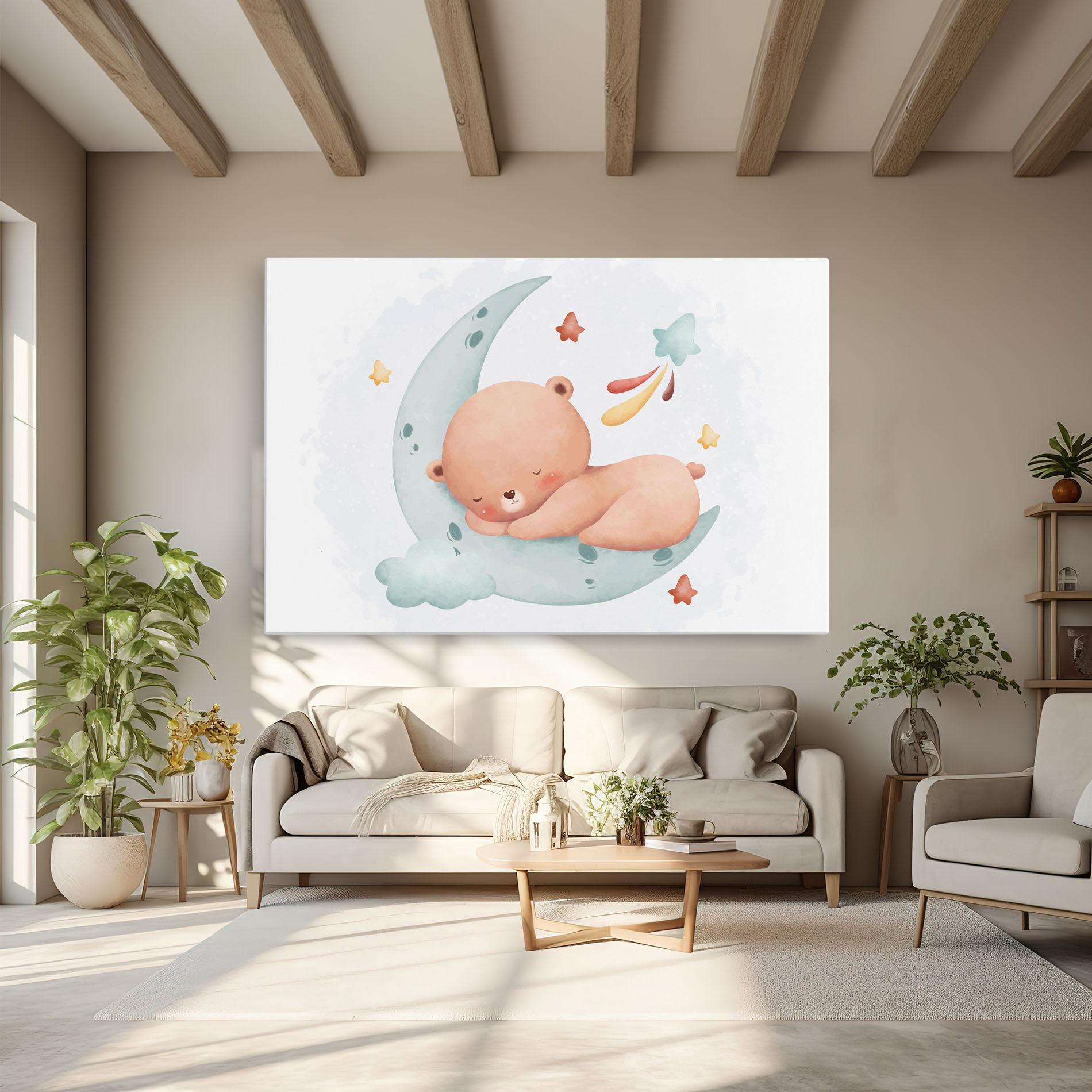 Obraz na Płótnie Blue Moon Bear mockup 6