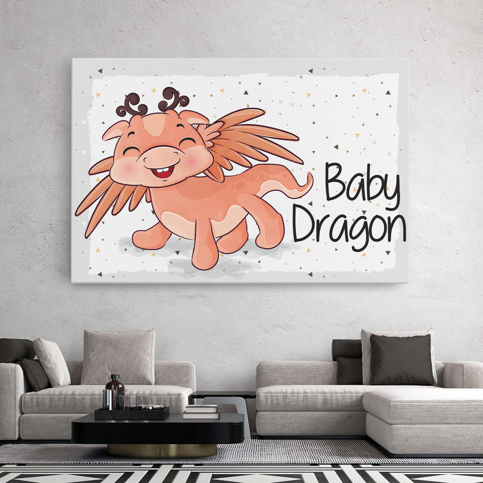Obraz na Płótnie Baby Cute Dragon mockup 2