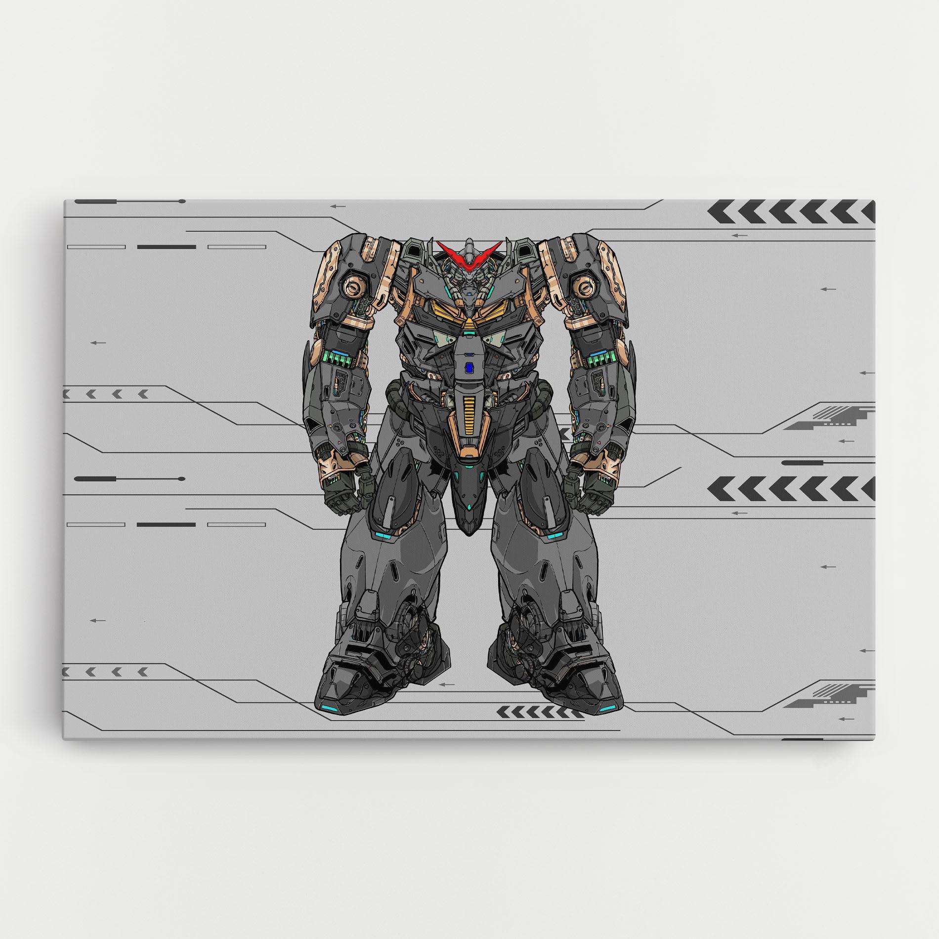 Obraz na Płótnie Big Grey Robot mockup 0