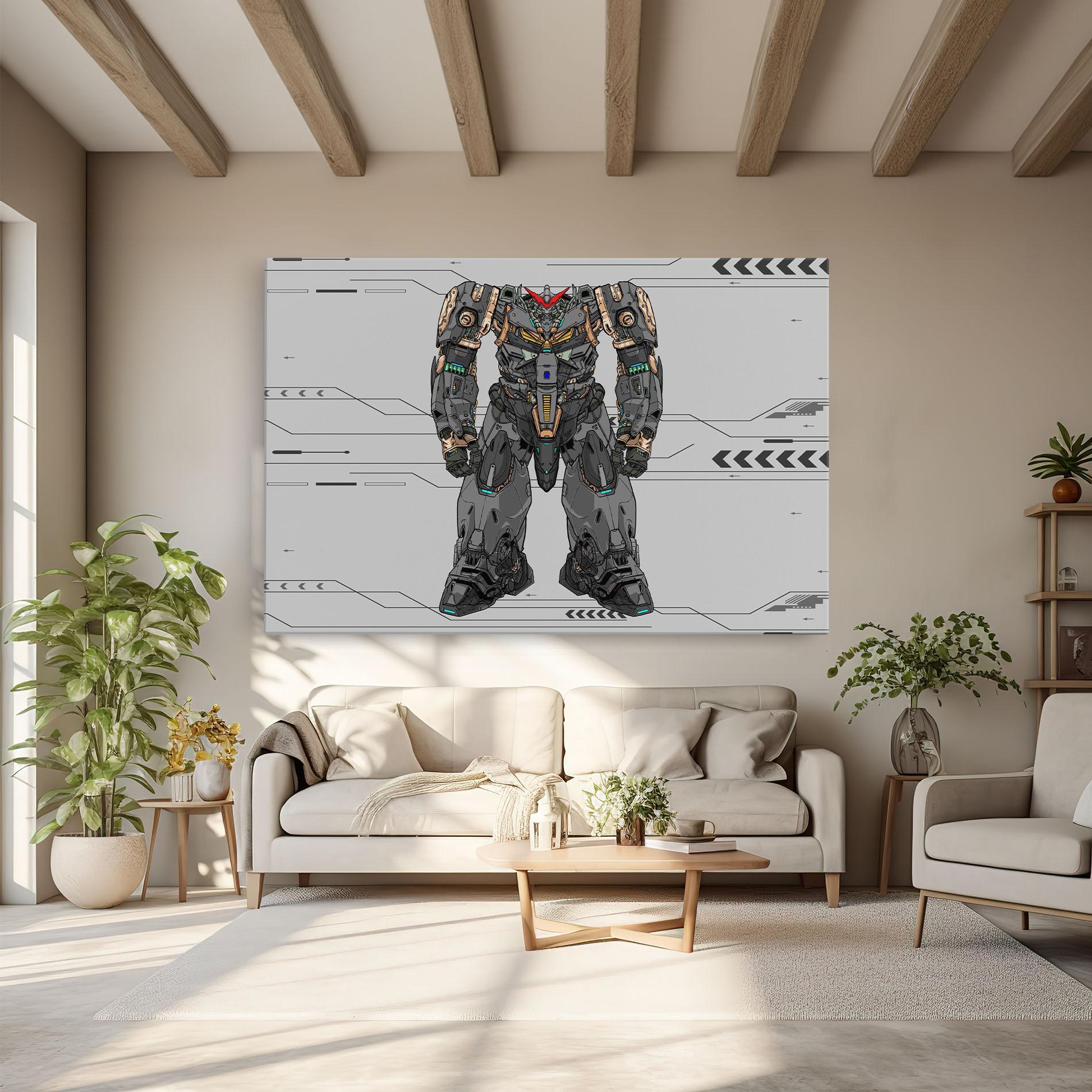 Obraz na Płótnie Big Grey Robot mockup 6