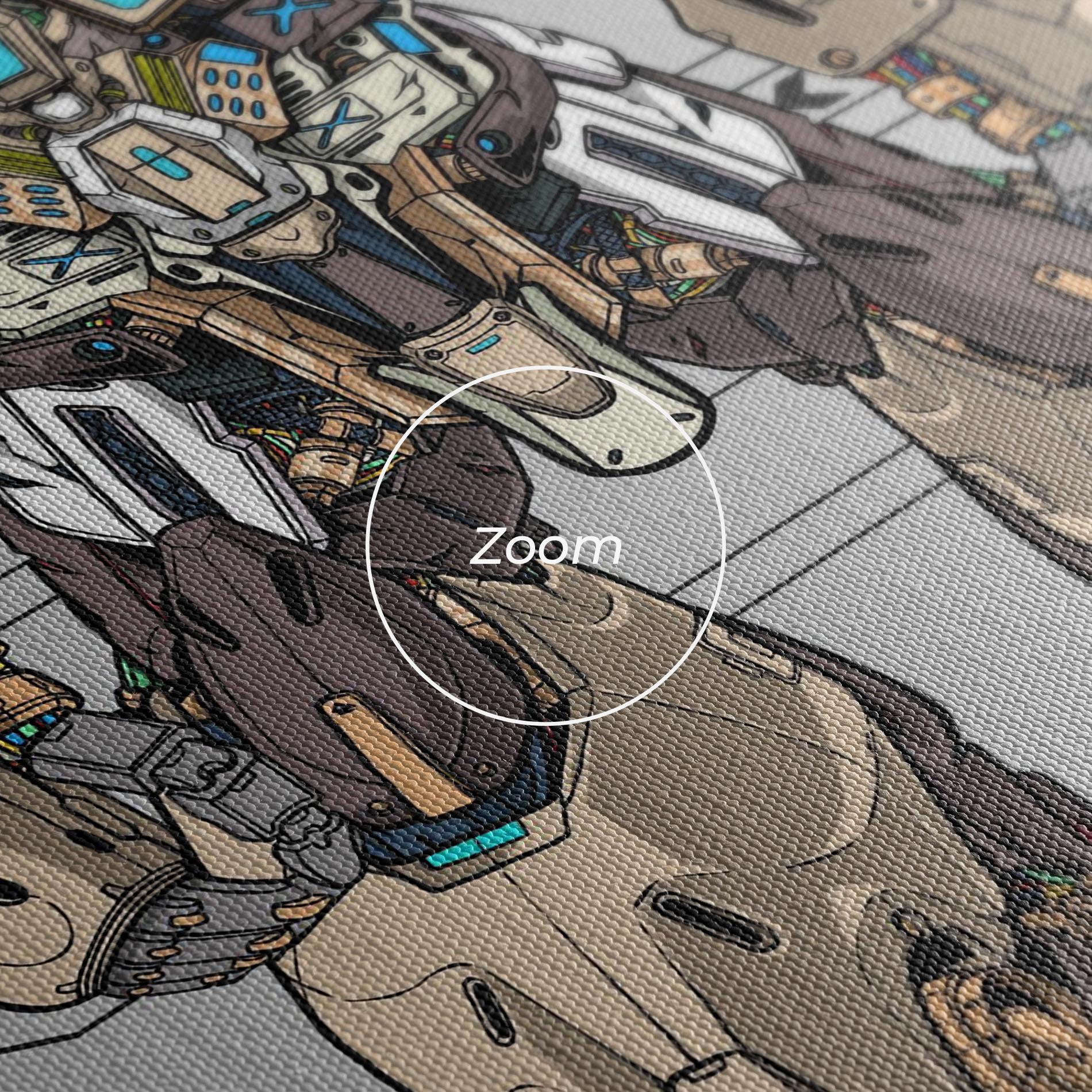 Obraz na Płótnie Cream Blue Robot mockup 3