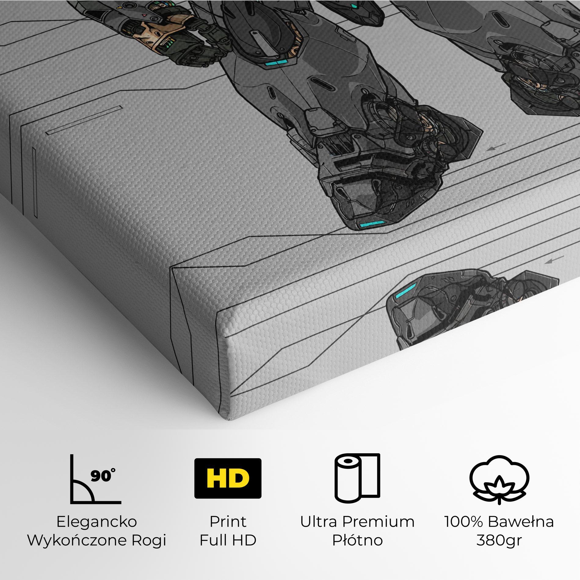 Obraz na Płótnie Big Grey Robot mockup 4