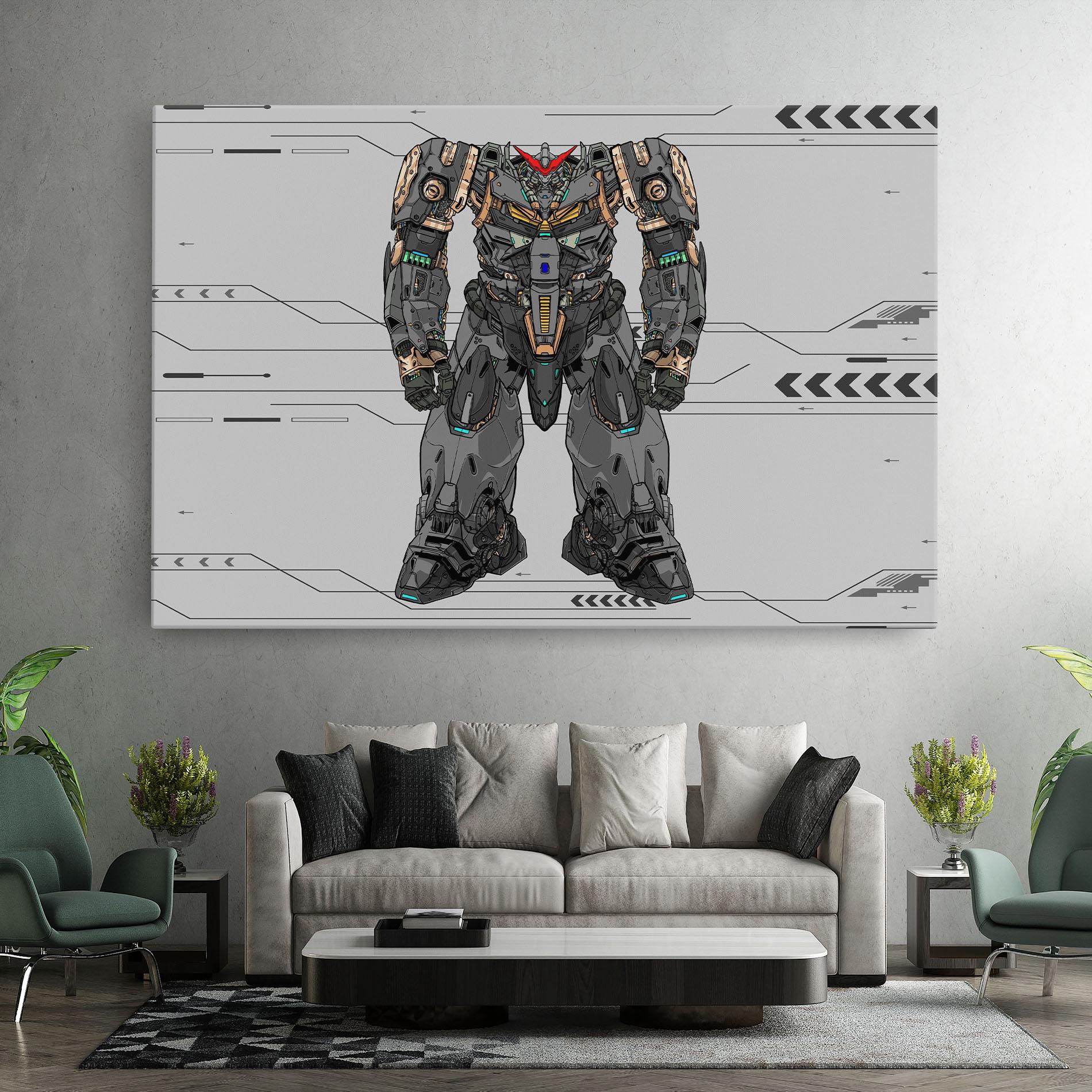 Obraz na Płótnie Big Grey Robot mockup 7