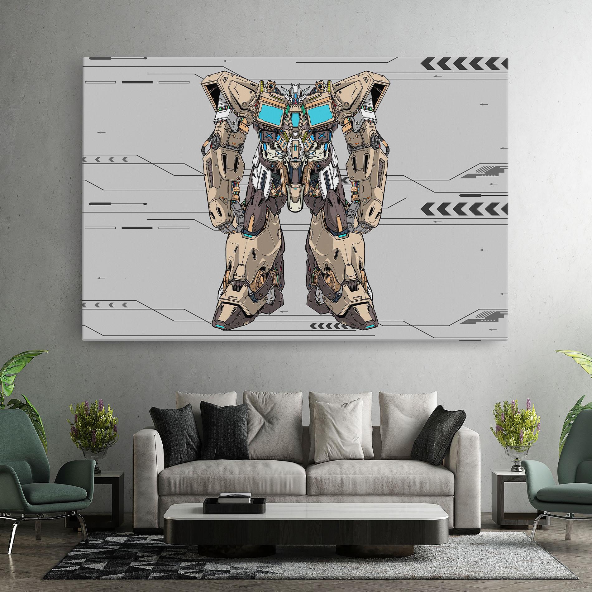 Obraz na Płótnie Cream Blue Robot mockup 7