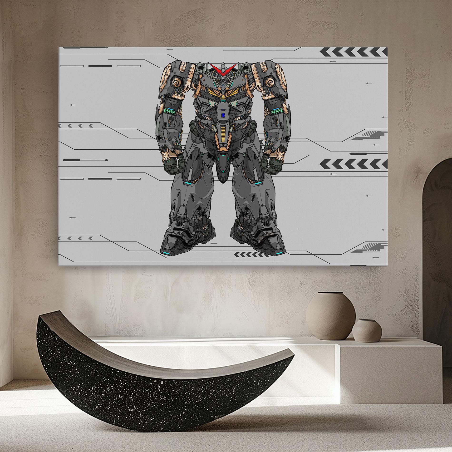 Obraz na Płótnie Big Grey Robot mockup 8