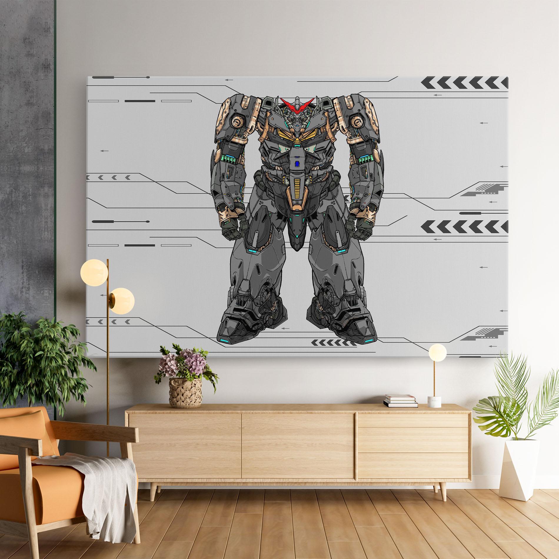 Obraz na Płótnie Big Grey Robot mockup 9