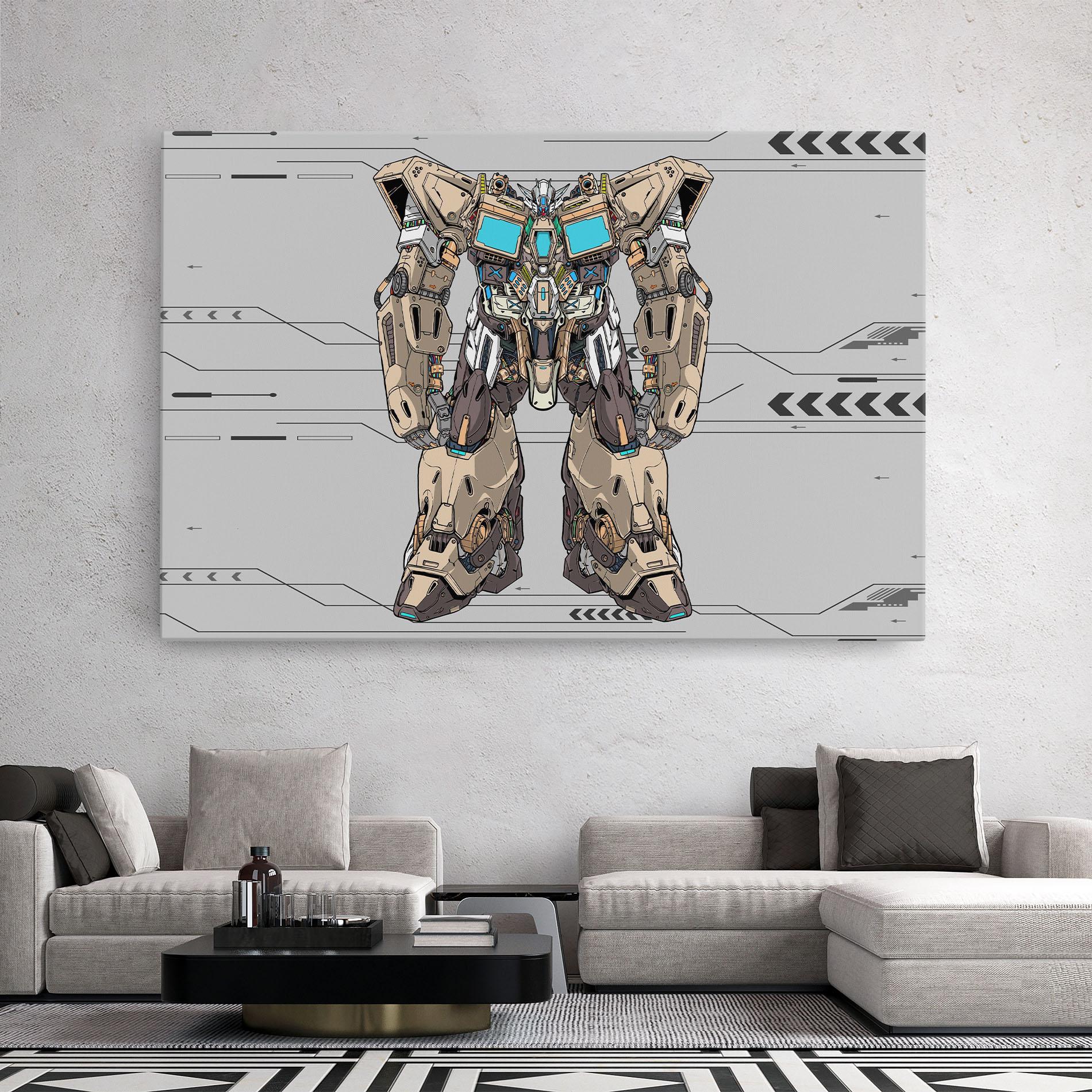 Obraz na Płótnie Cream Blue Robot mockup 2