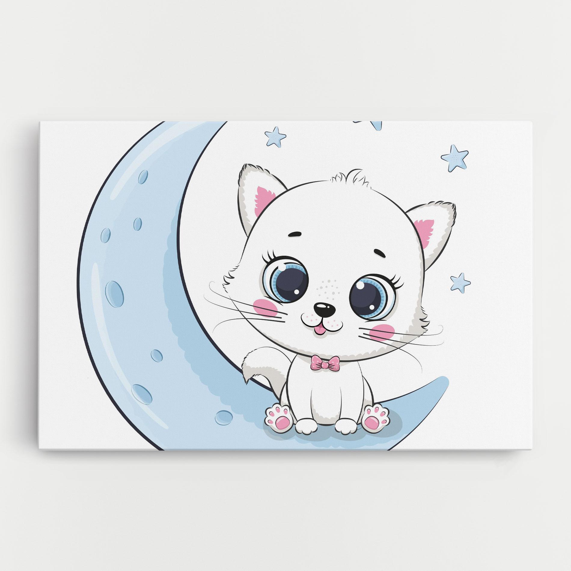 Obraz na Płótnie Blue Moon Cat mockup 0
