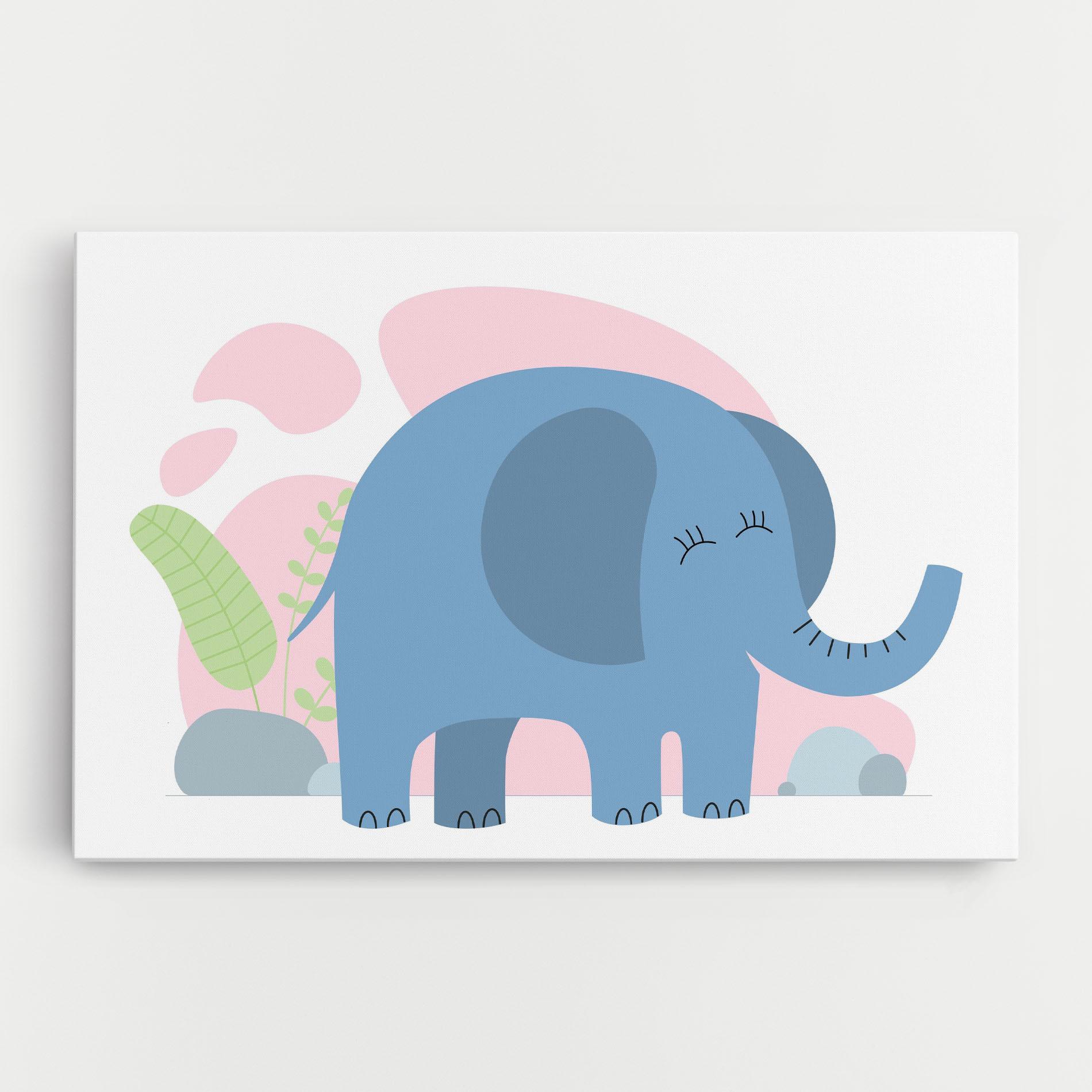 Obraz na Płótnie Leaf Cute Elephant mockup 0