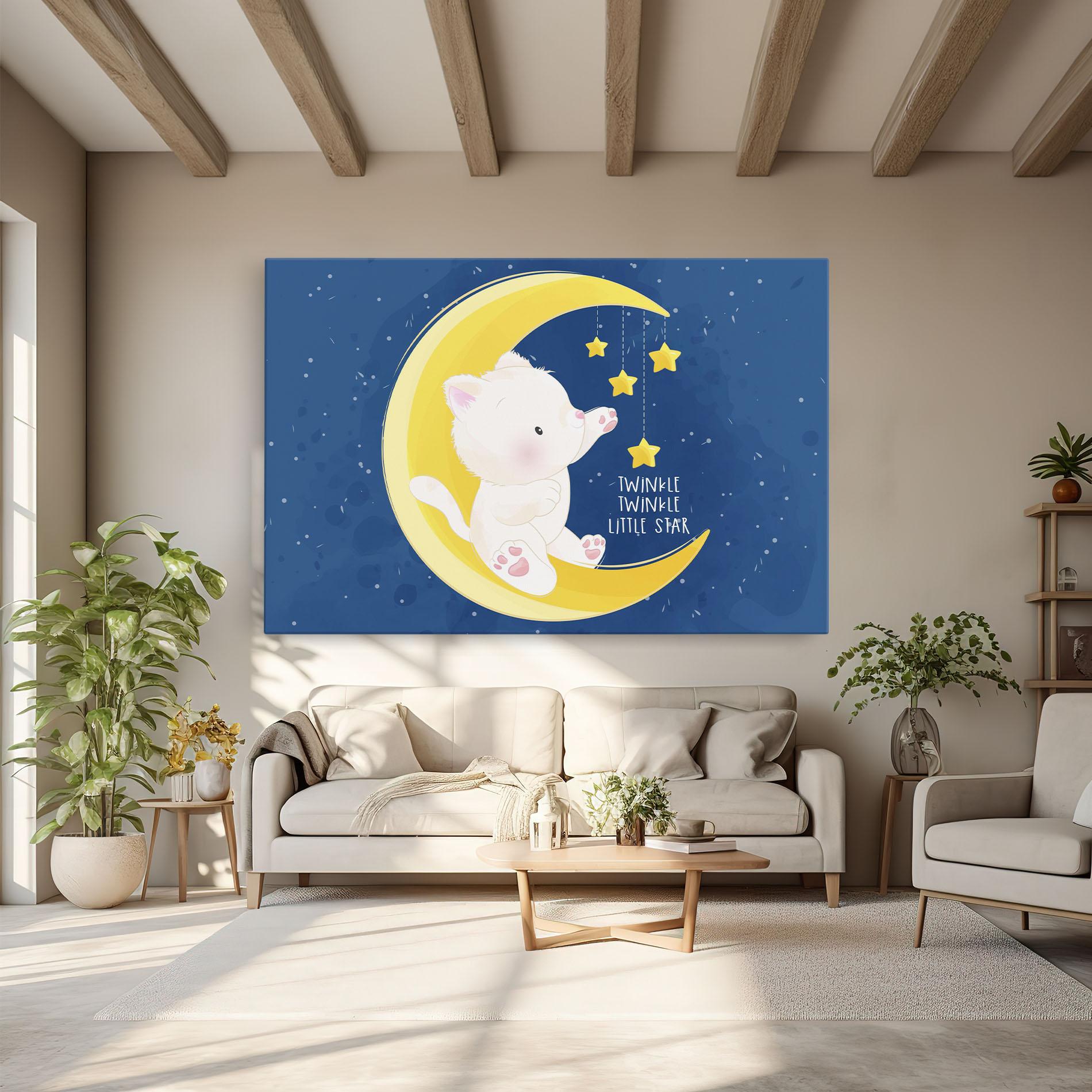 Obraz na Płótnie Cat Moon Star mockup 6