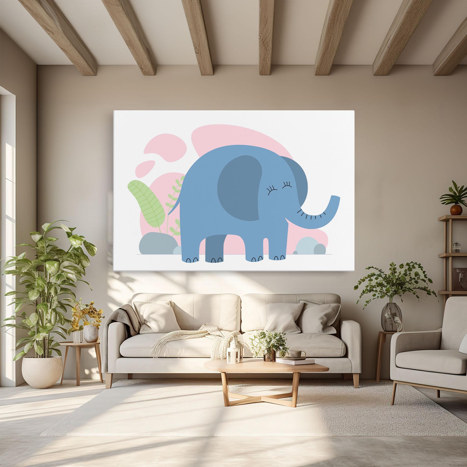Obraz na Płótnie Leaf Cute Elephant mockup 6