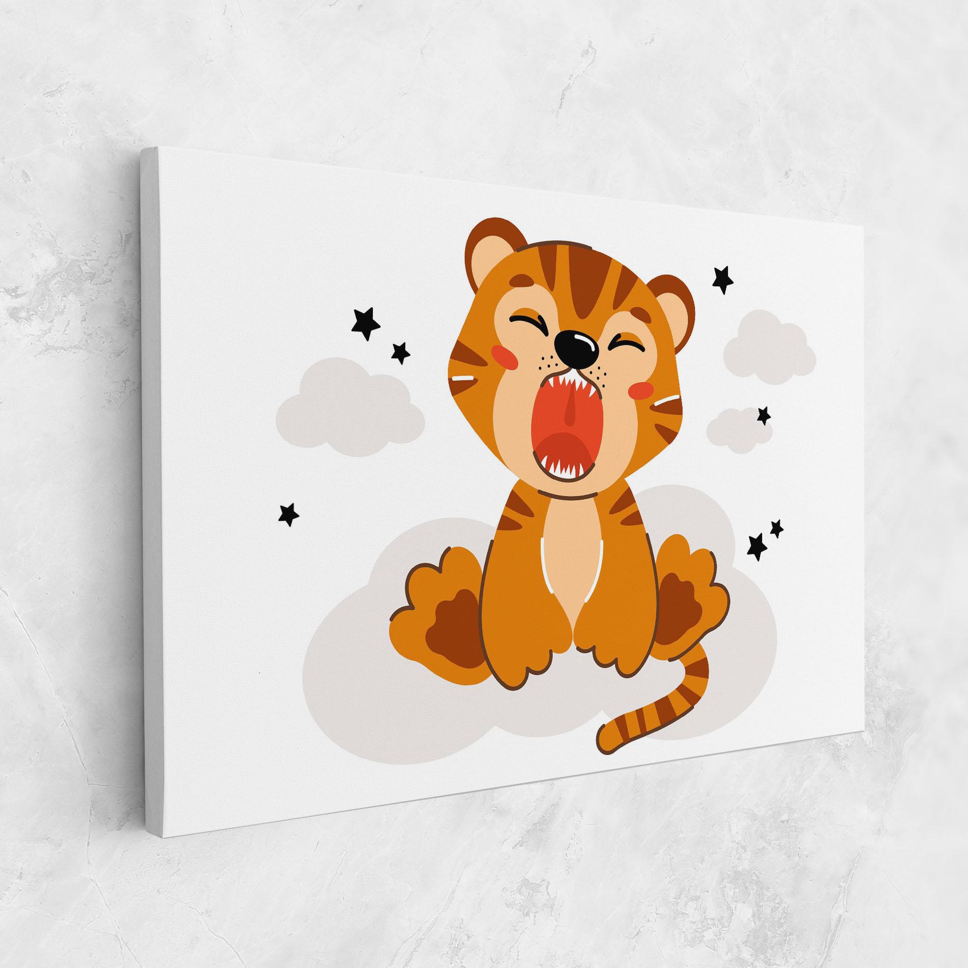 Obraz na Płótnie Cute Sleepy Tiger mockup 1