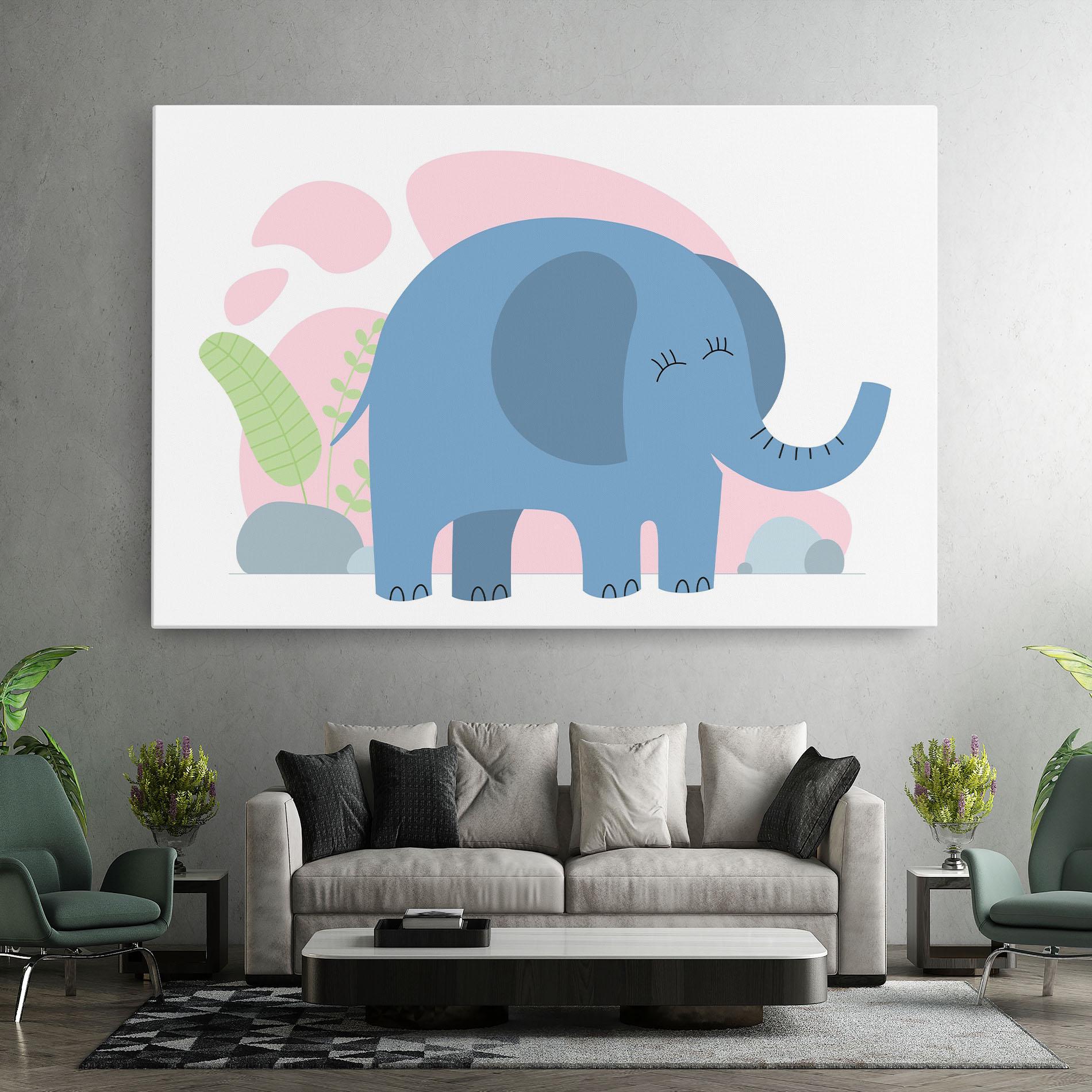 Obraz na Płótnie Leaf Cute Elephant mockup 7