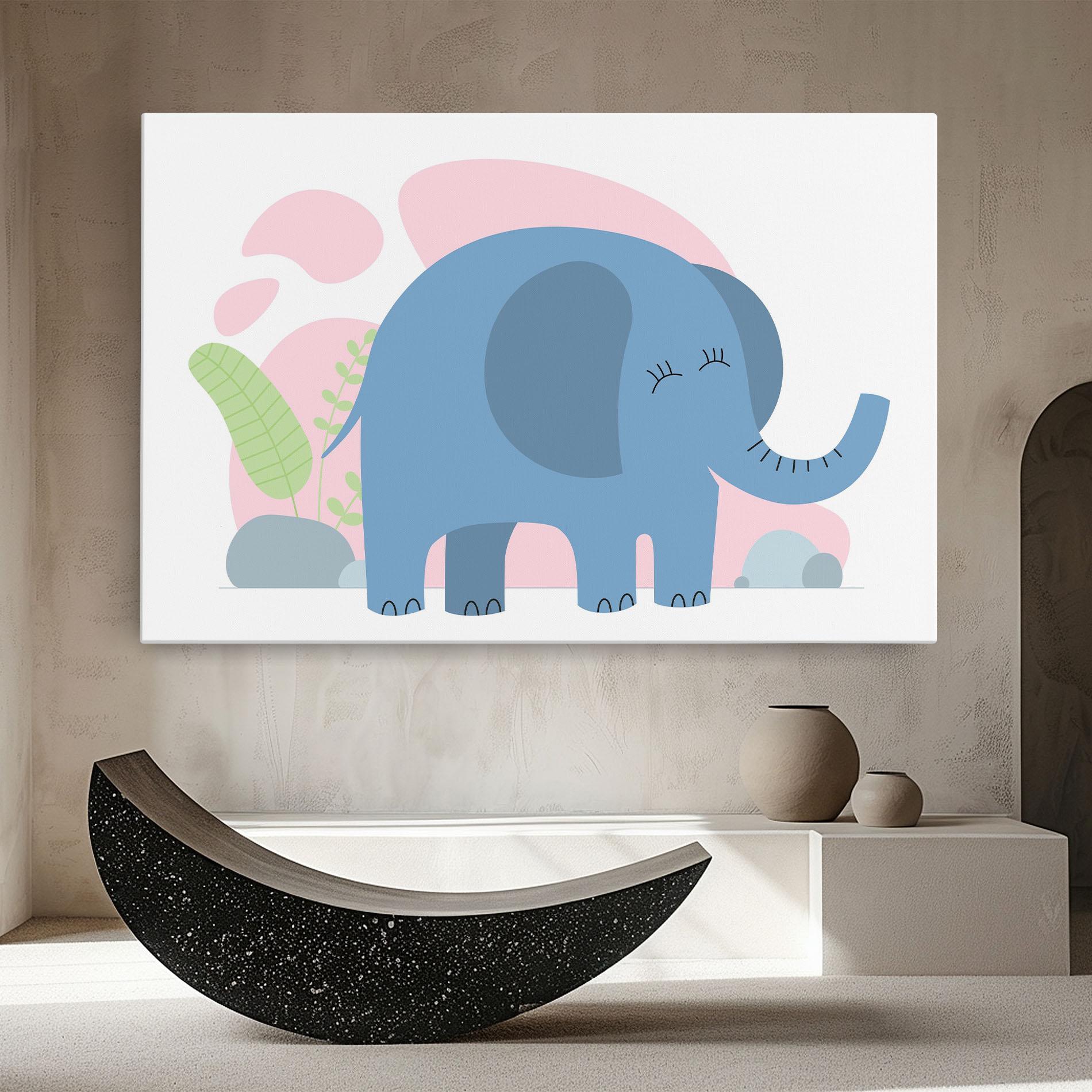 Obraz na Płótnie Leaf Cute Elephant mockup 8