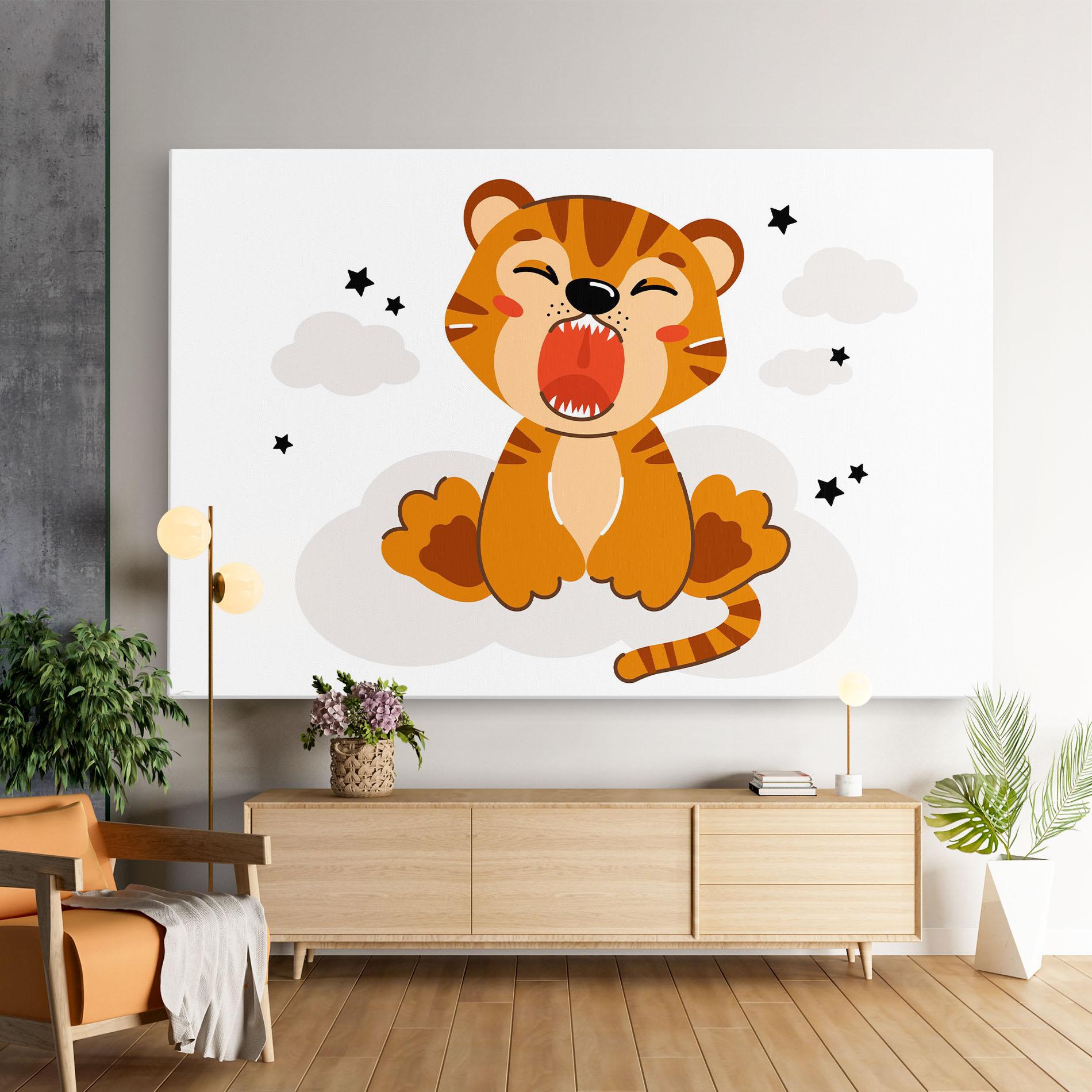 Obraz na Płótnie Cute Sleepy Tiger mockup 9