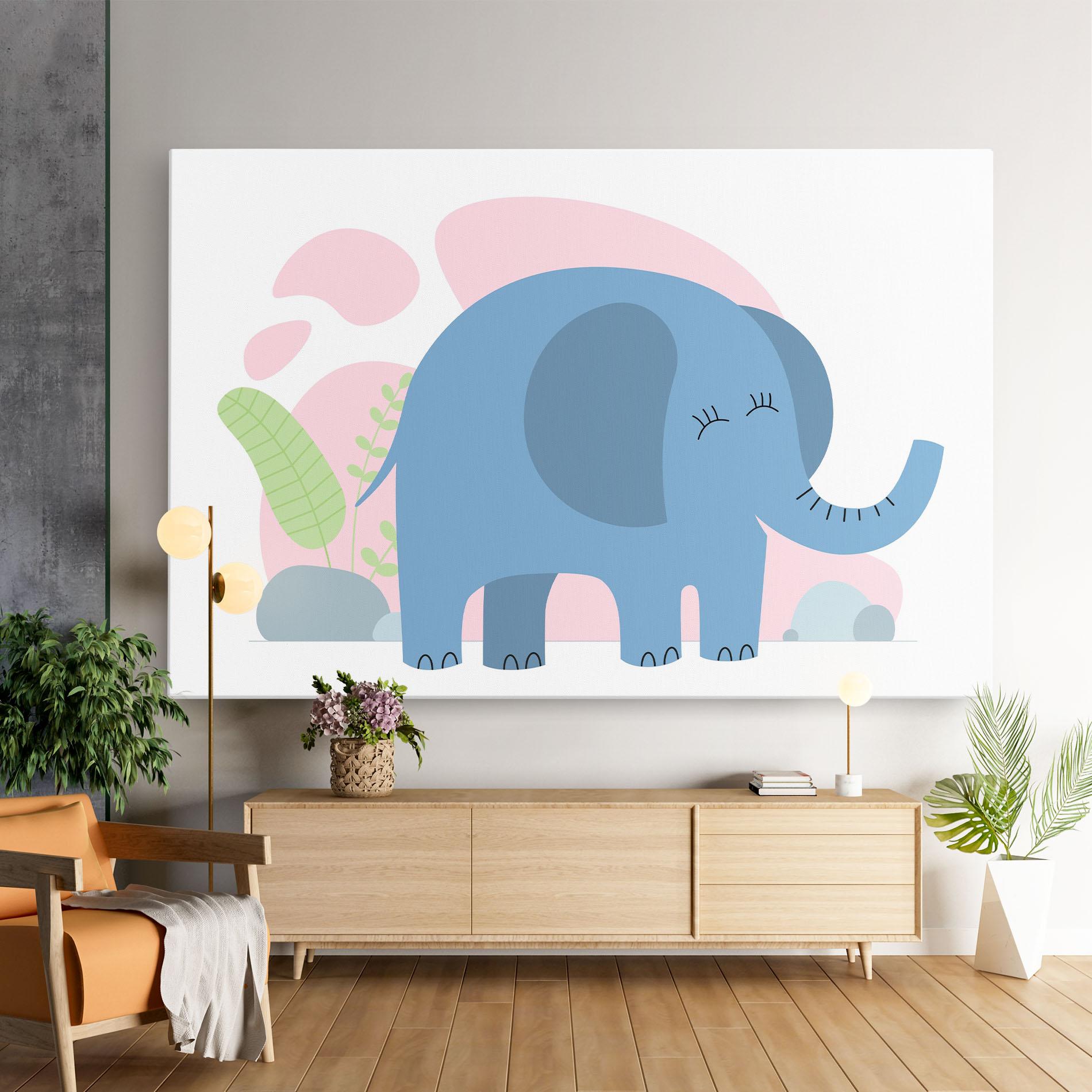 Obraz na Płótnie Leaf Cute Elephant mockup 9