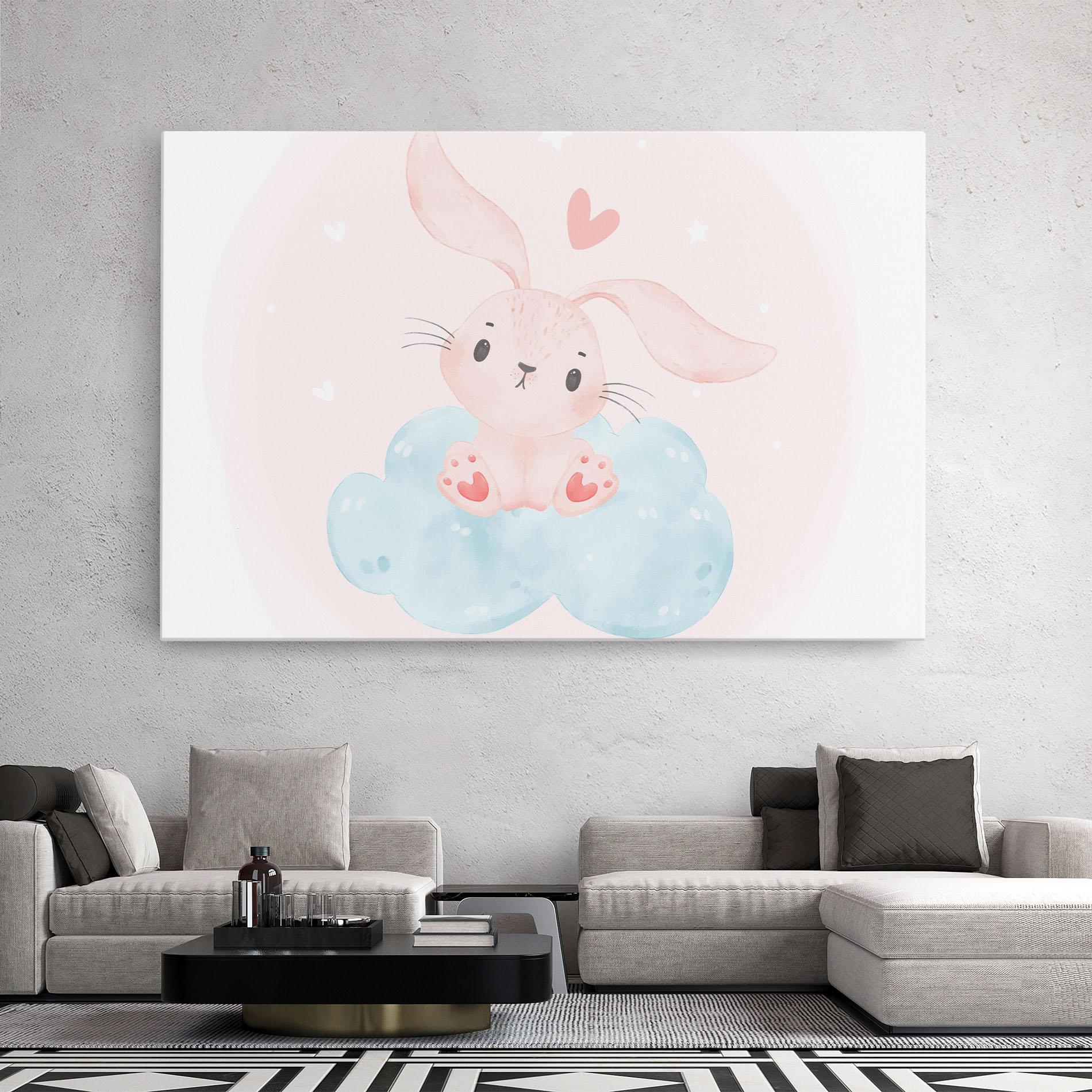 Obraz na Płótnie Cloud Pink Bunny mockup 2