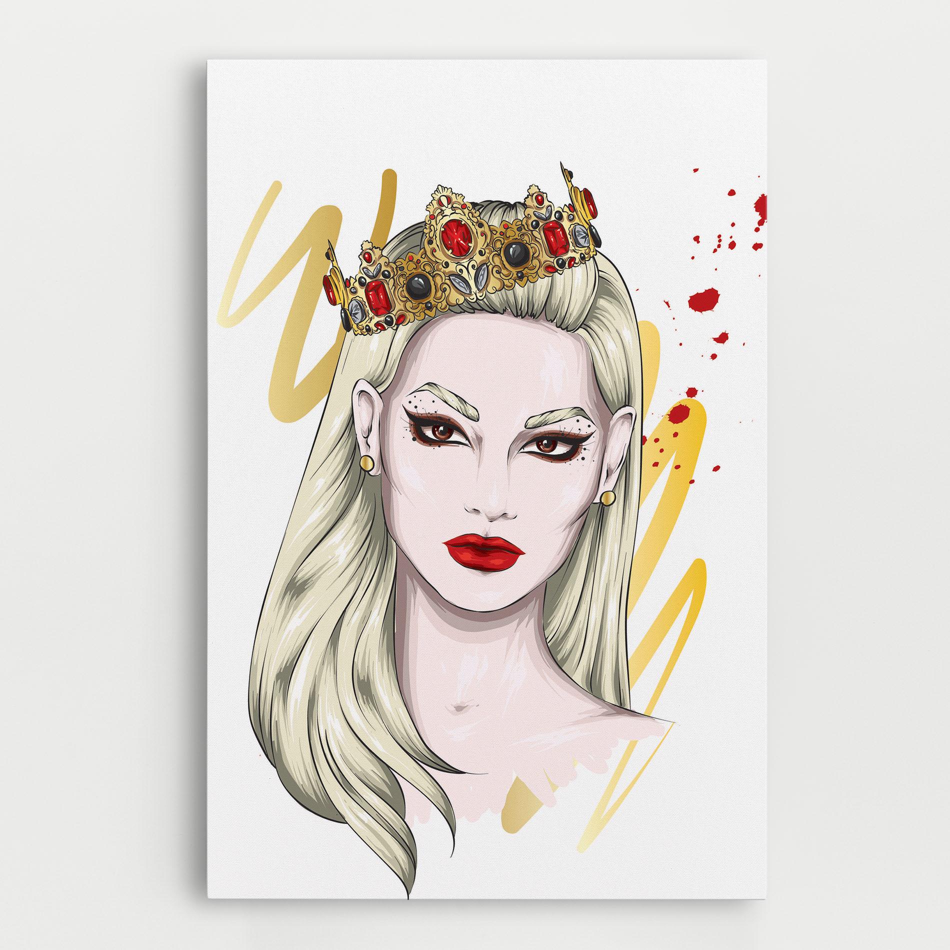 Obraz na Płótnie Gold Crown Woman mockup 0