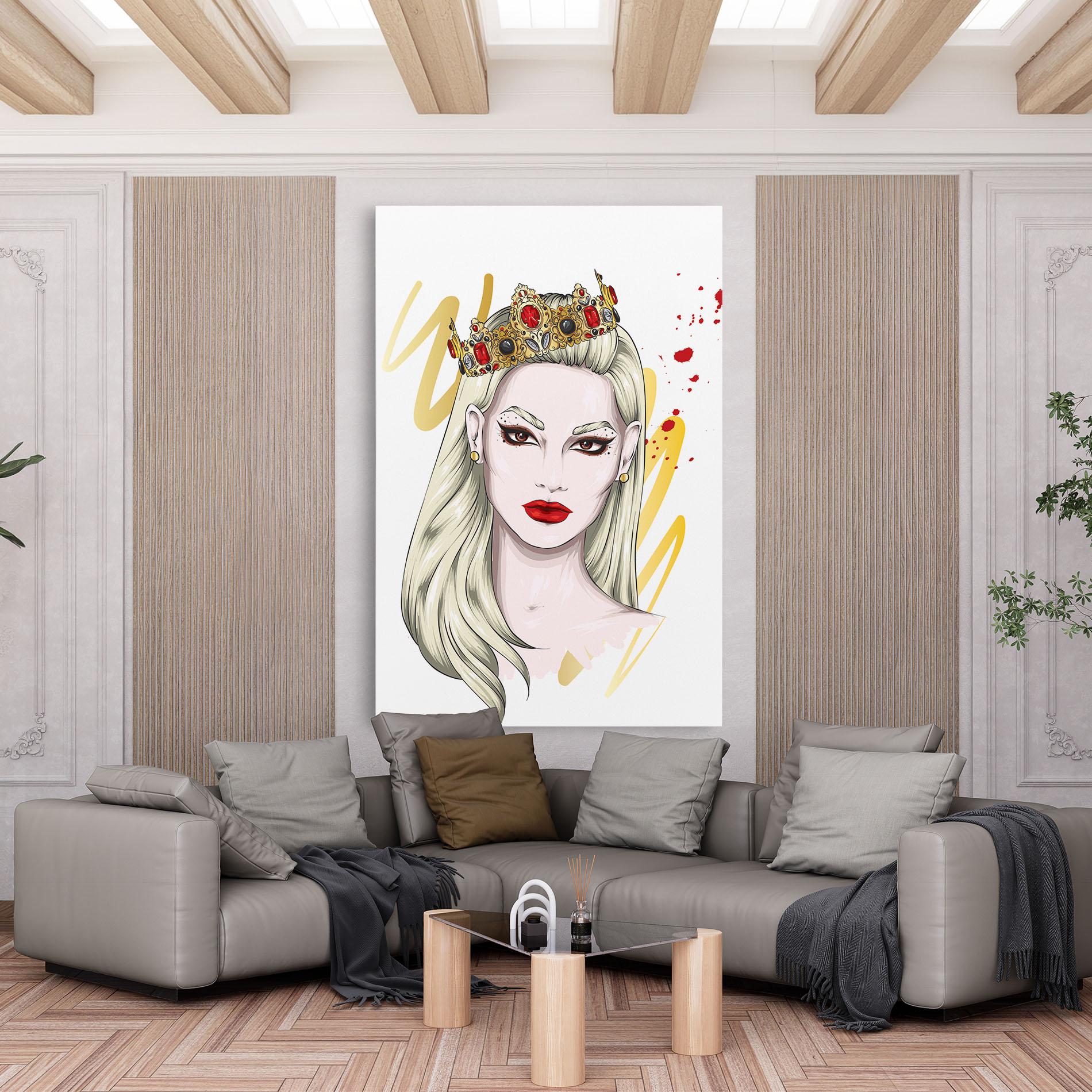 Obraz na Płótnie Gold Crown Woman mockup 6