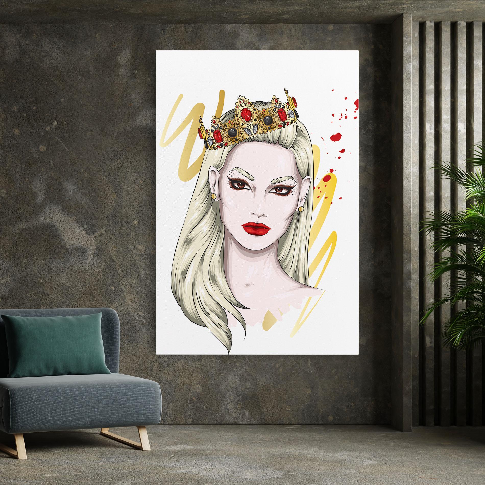 Obraz na Płótnie Gold Crown Woman mockup 7