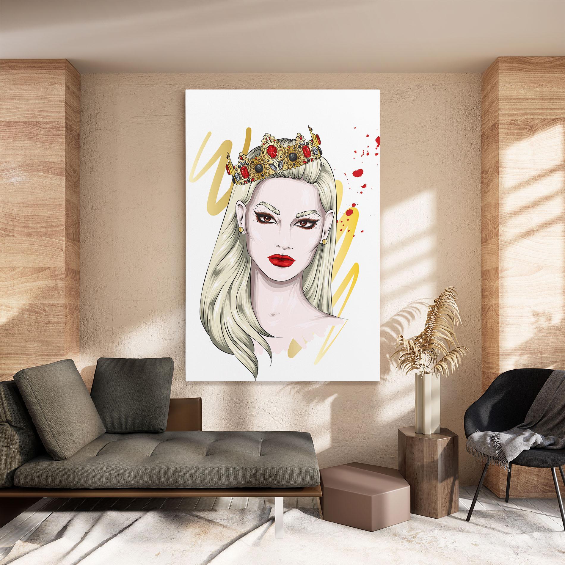 Obraz na Płótnie Gold Crown Woman mockup 8
