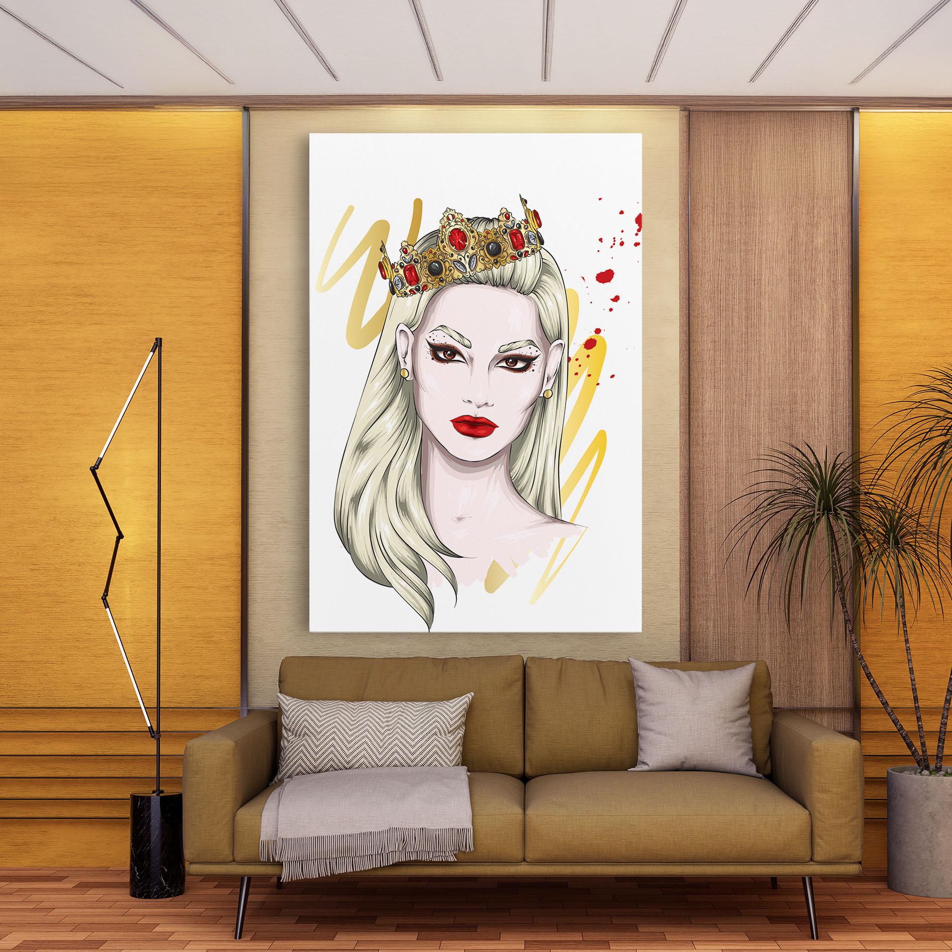 Obraz na Płótnie Gold Crown Woman mockup 9