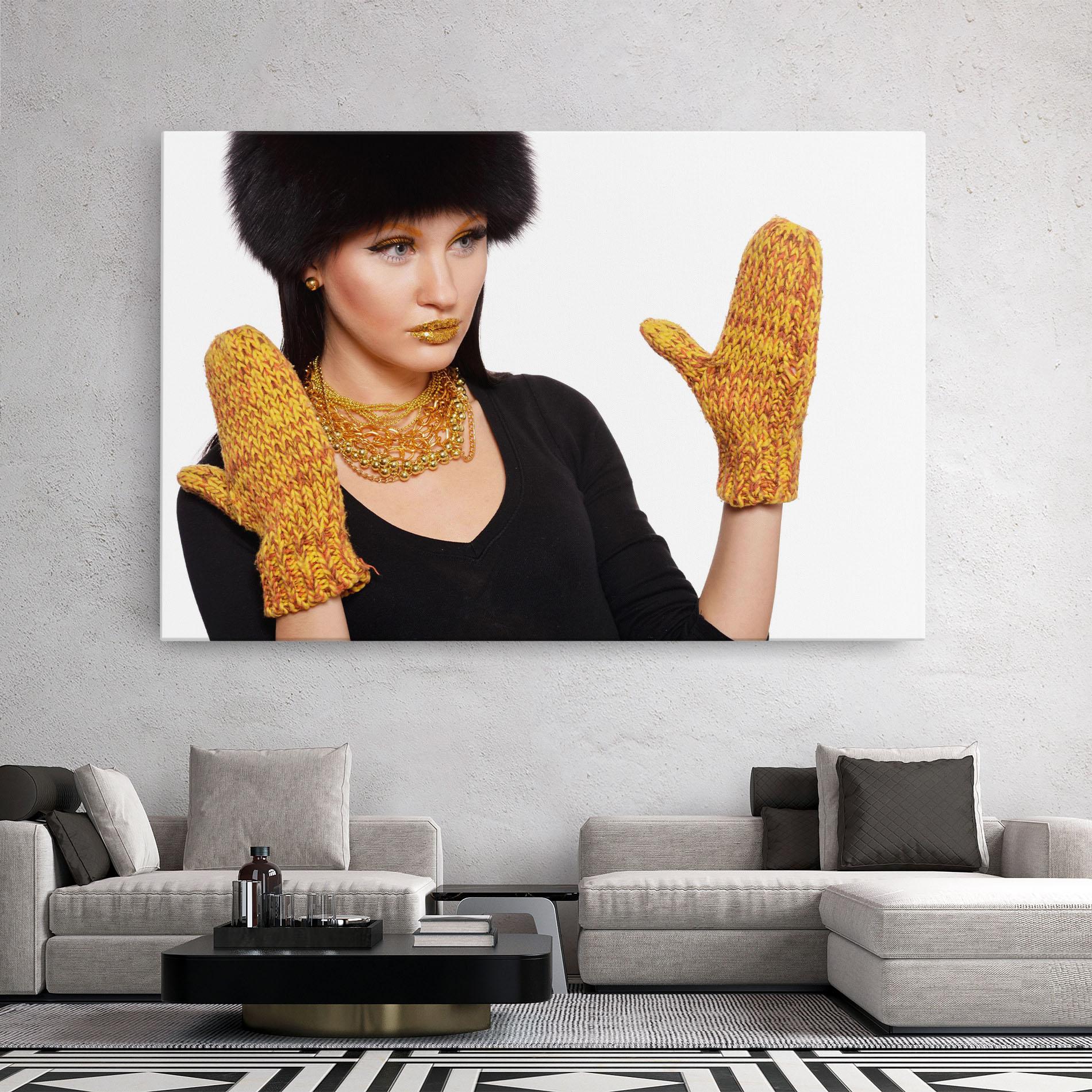 Obraz na Płótnie Gold Accessories mockup 2