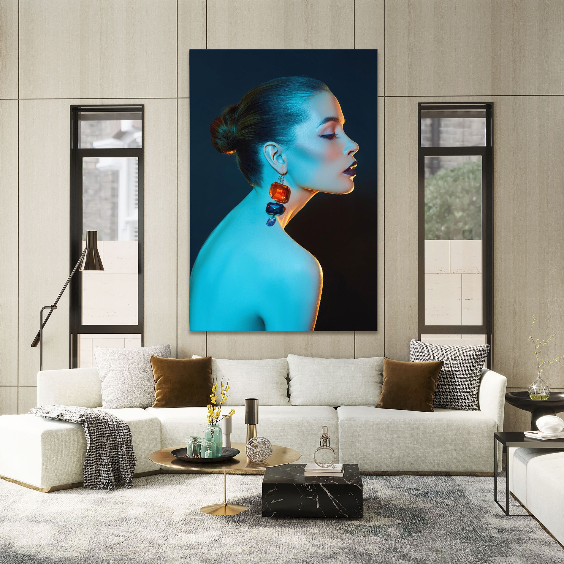 Blue Light Earring mockup 2