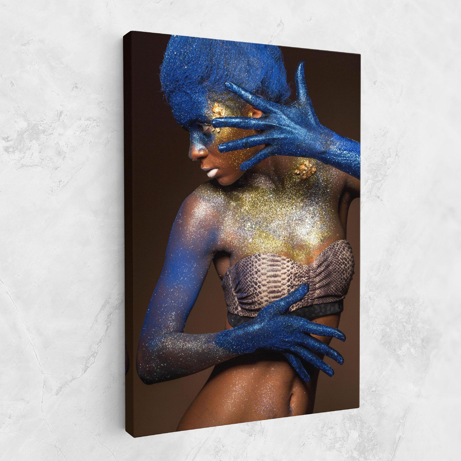 Obraz na Płótnie Blue Hair Make Up mockup 1