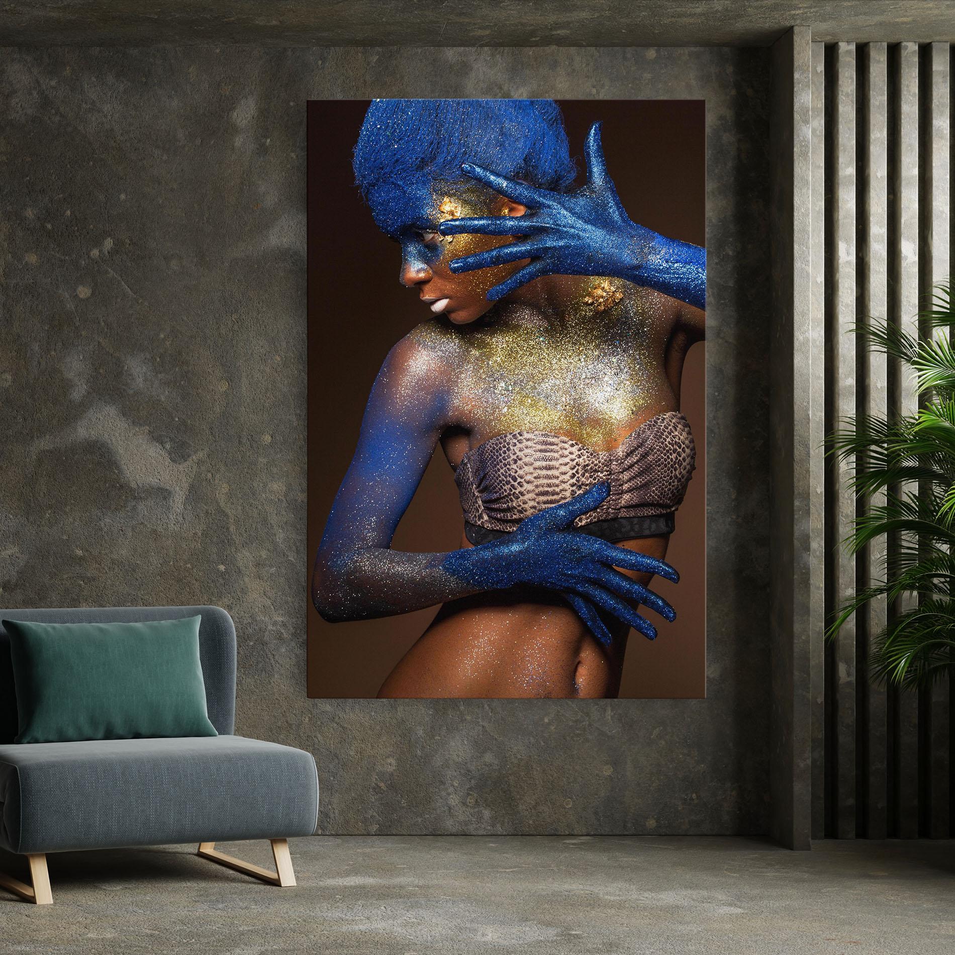 Obraz na Płótnie Blue Hair Make Up mockup 7