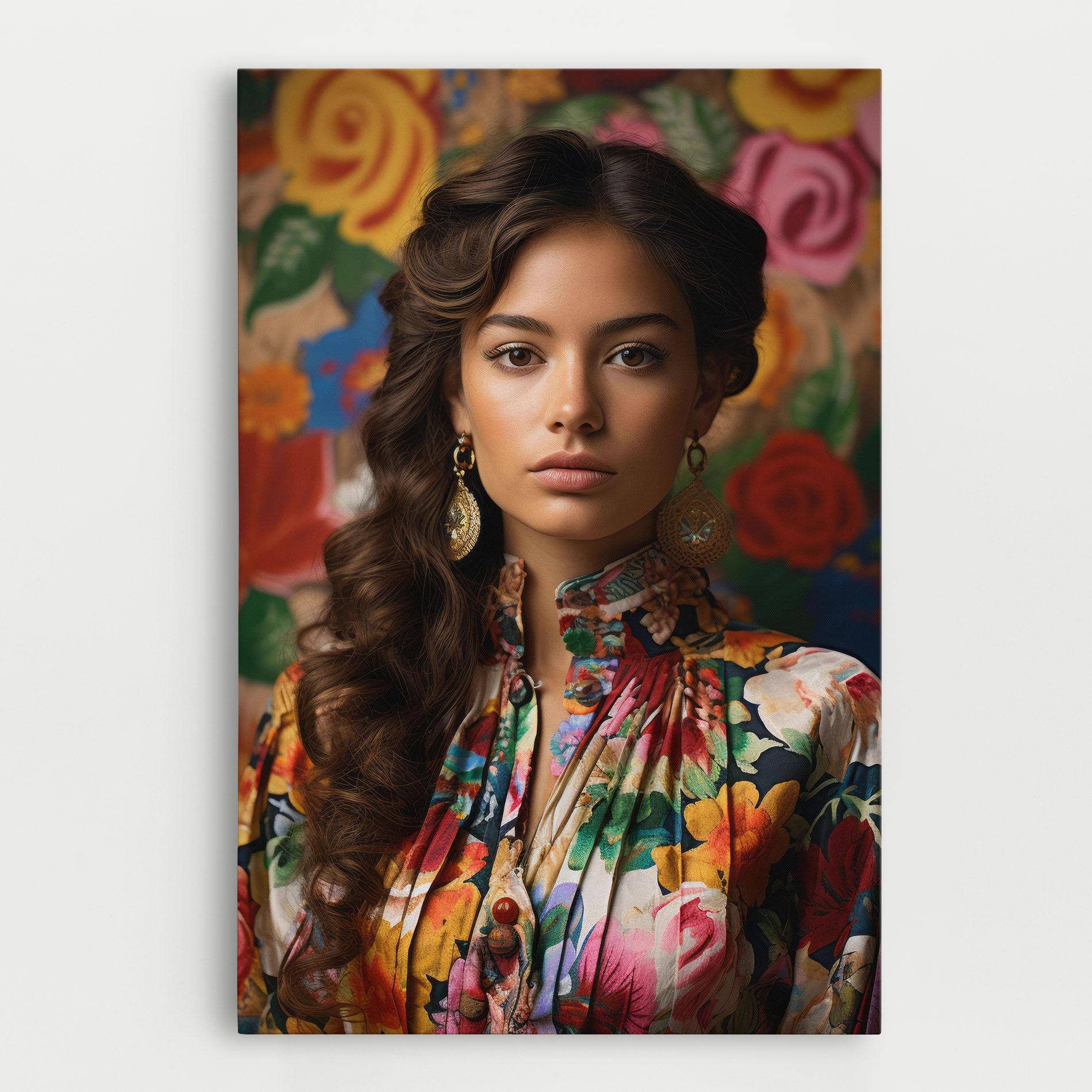 Obraz na Płótnie Floral Dress Long Hair mockup 0