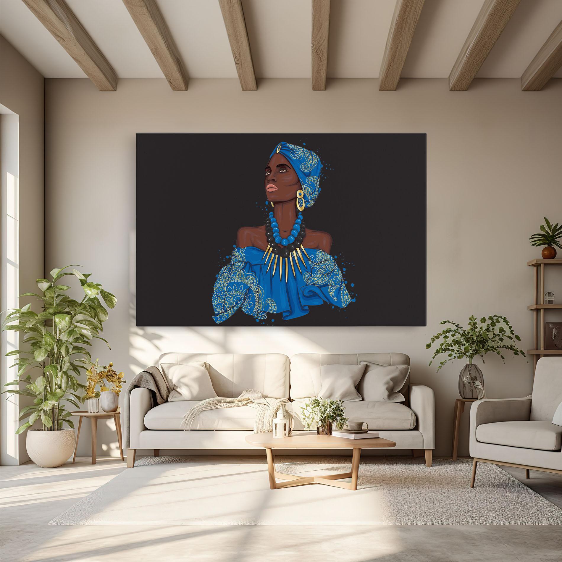 Obraz na Płótnie Blue African Outfit mockup 6